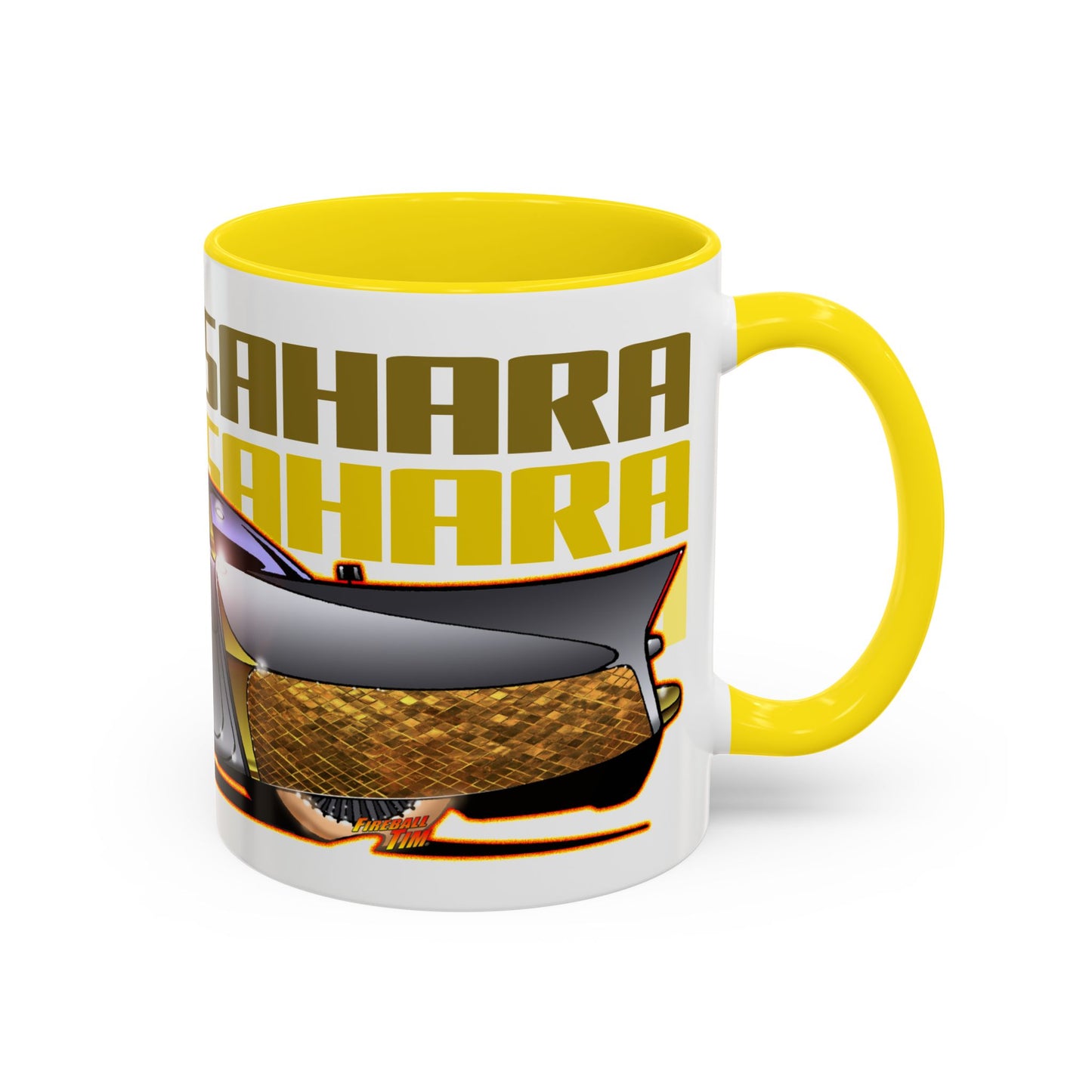 GOLDEN SAHARA Custom Concept Car Collectible Fireball Art Coffee Mug 2 Sizes