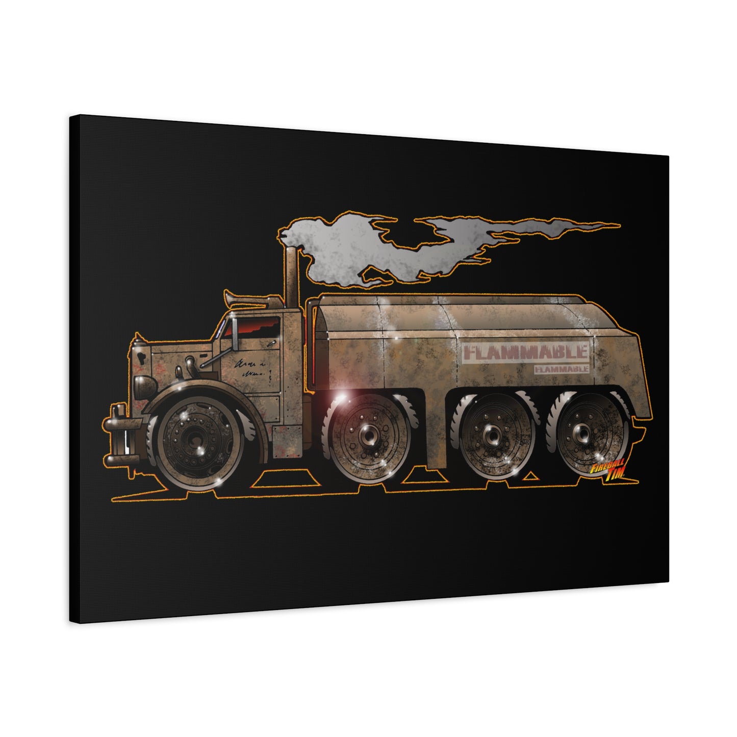 DUEL Killer Movie Truck Fireball Art Canvas Print - Sizes
