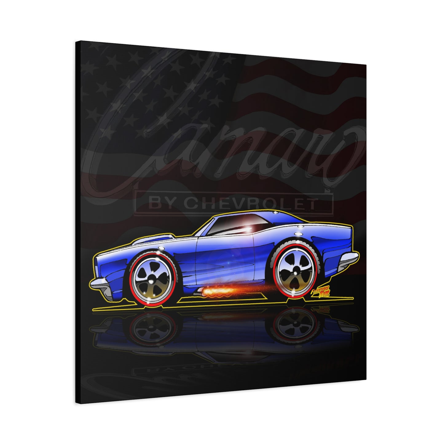 HOT WHEELS CAMARO Custom Collectible Fireball Art Canvas Print
