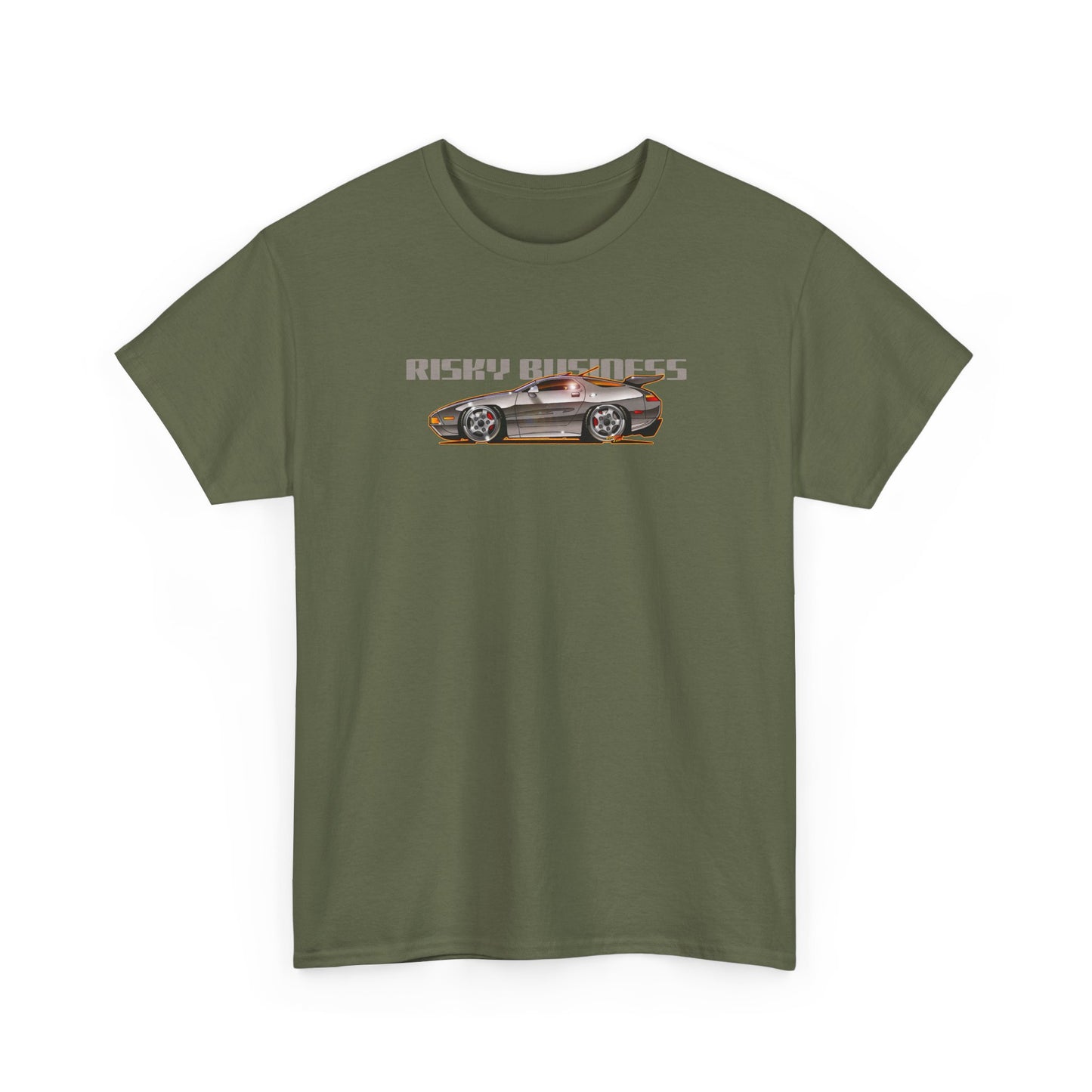 RISKY BUSINESS Porsche 928 Fireball Art Cotton Tee Shirt - Colors