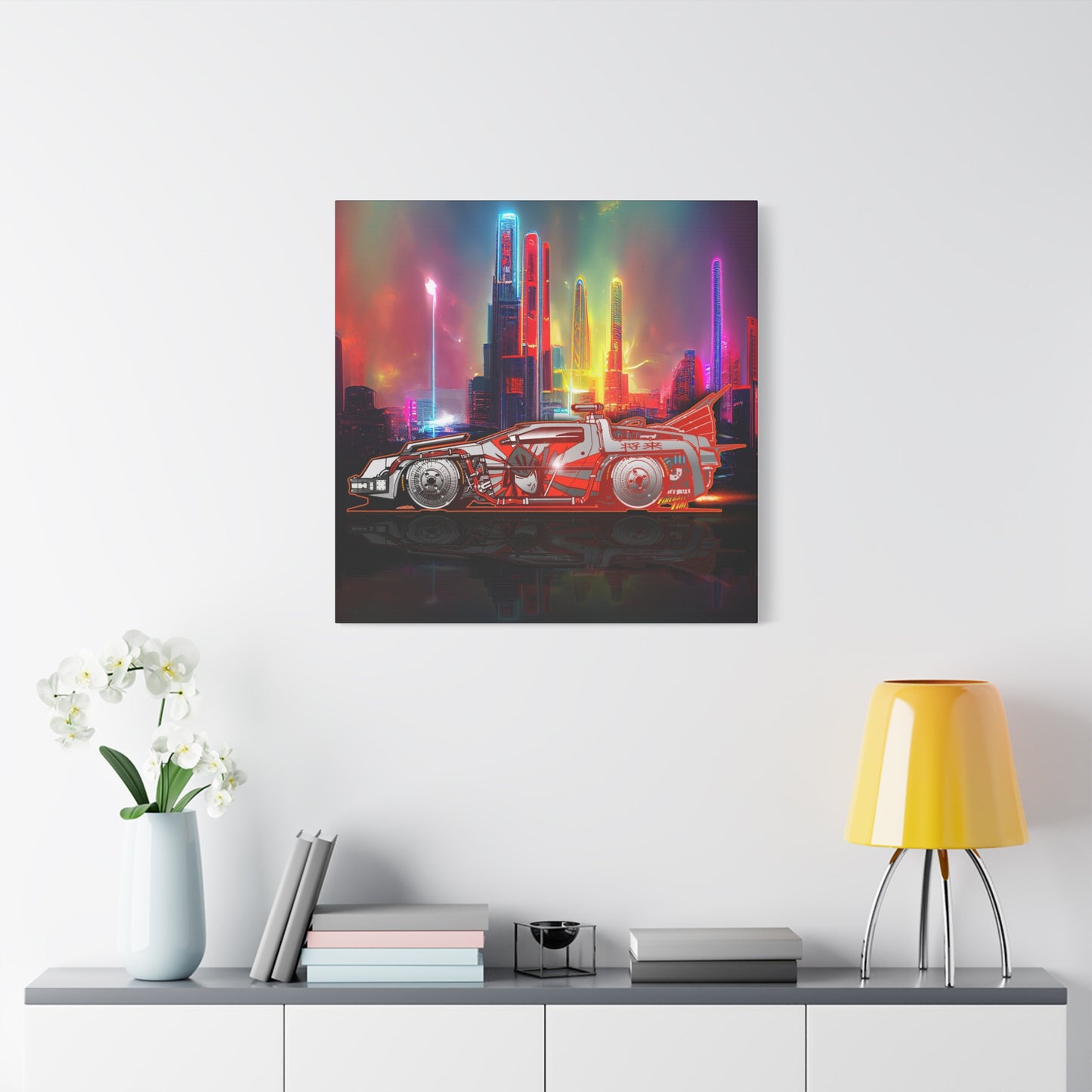 BACK TO THE FUTURE DELOREAN Time Machine Bosozoku Canvas Art Print 2 Sizes