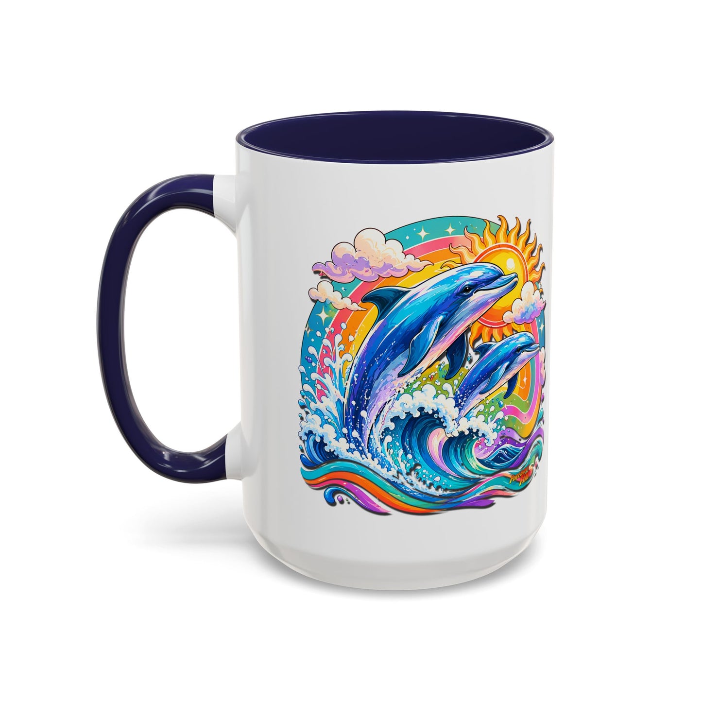 DOLPHIN SPLASH 2 Aquarium Series Fireball Art Coffee Mug - 2 Sizes
