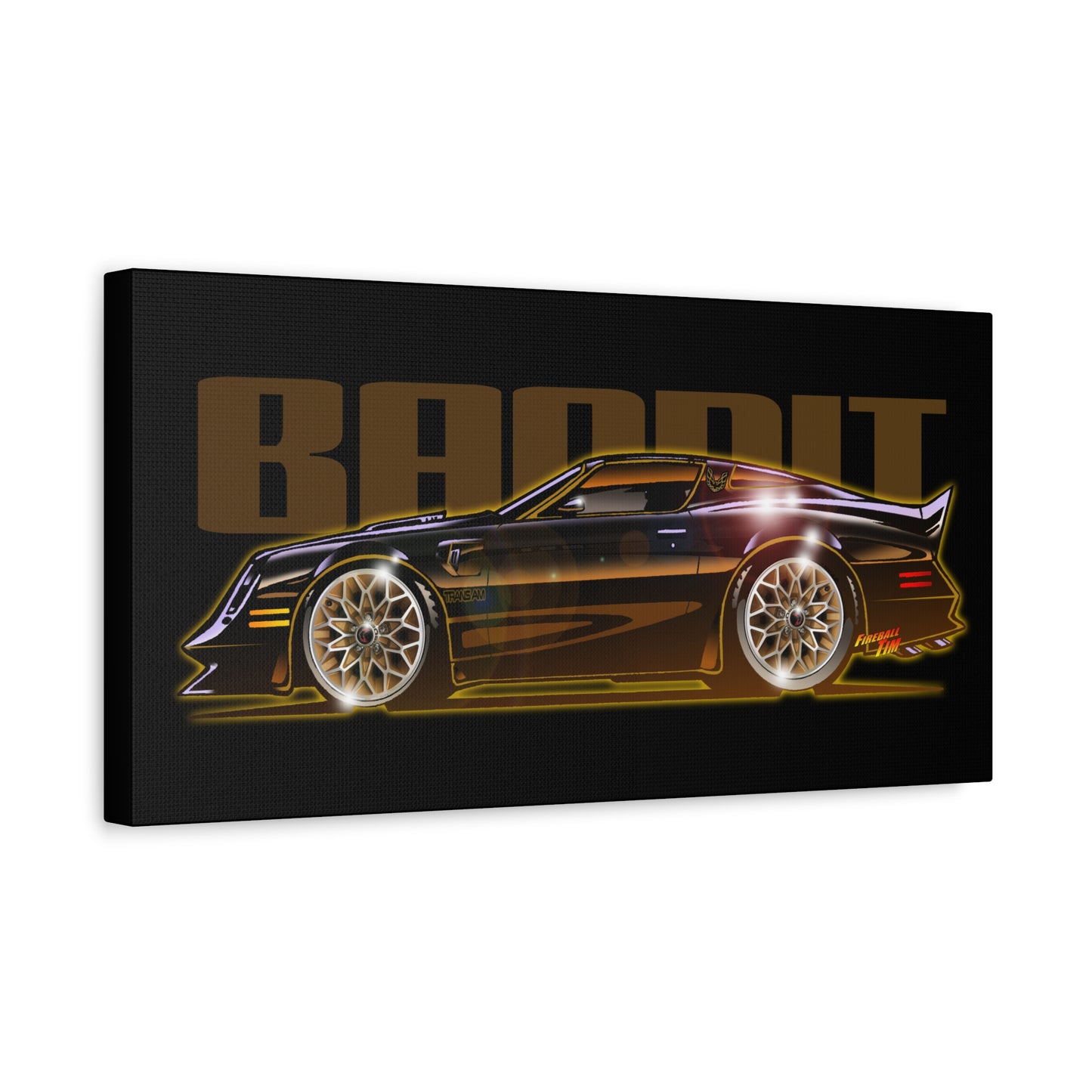 SMOKEY AND THE BANDIT Pontiac Trans Am Fireball Art Canvas Print - Sizes