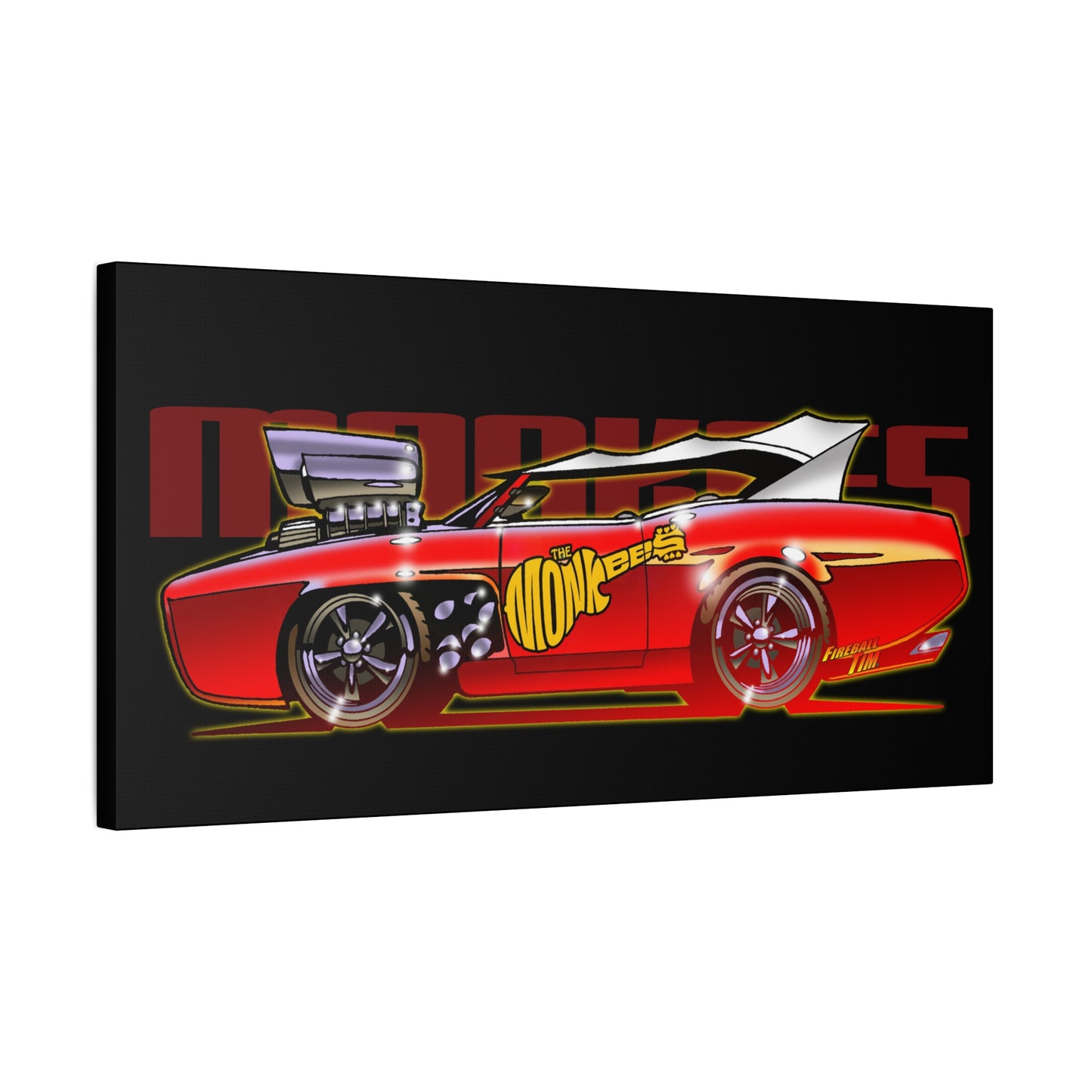 THE MONKEES Monkeemobile Fireball Canvas Art Wall Print - 11x14