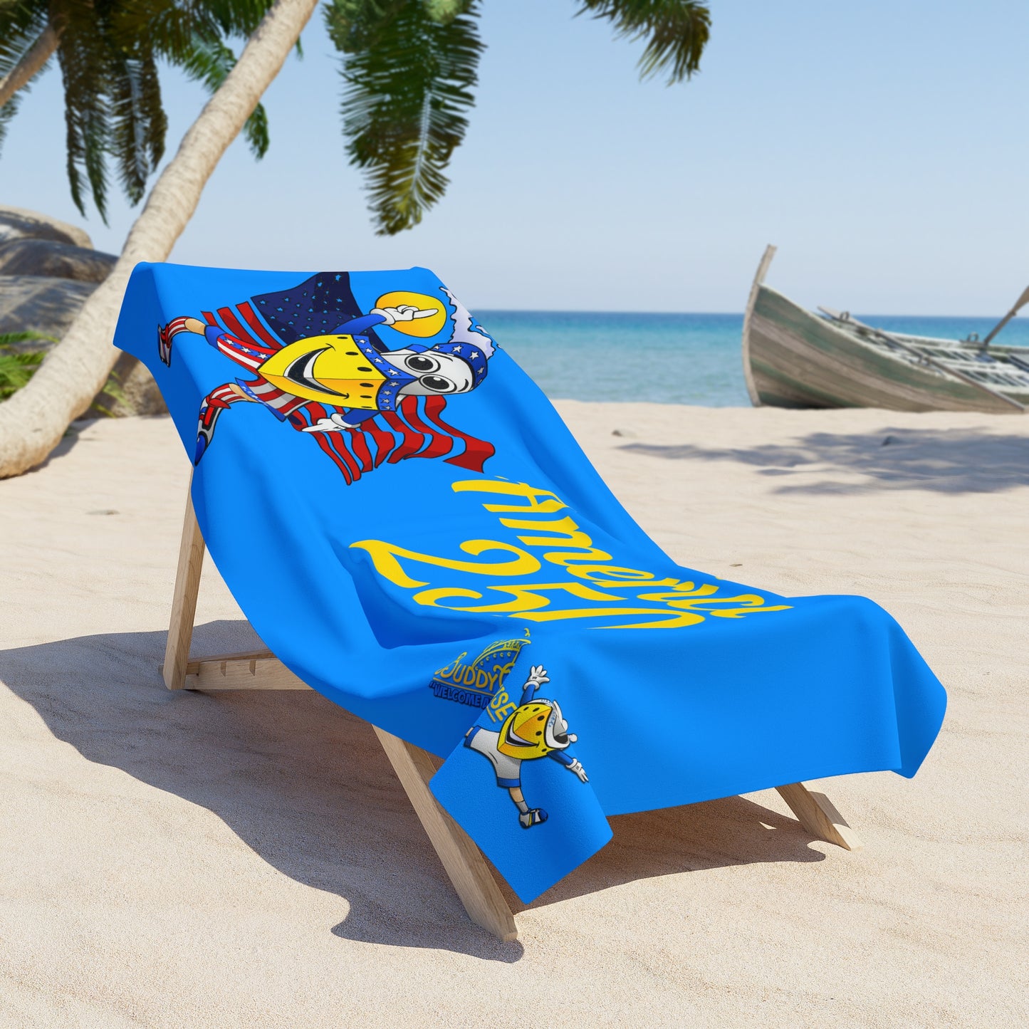 BUDDY CRUISE America 250 Patriotic Beach Towel – Blue