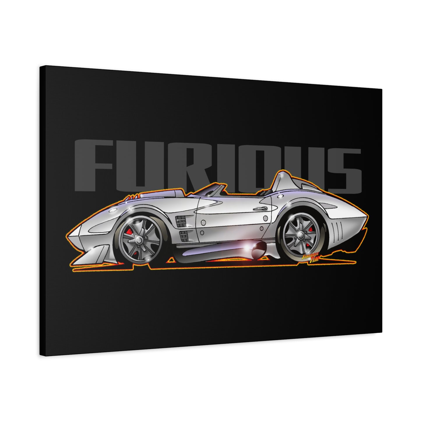 FAST AND FURIOUS Grand Sport Stingray Corvette Fireball Art Canvas Art Wall Print