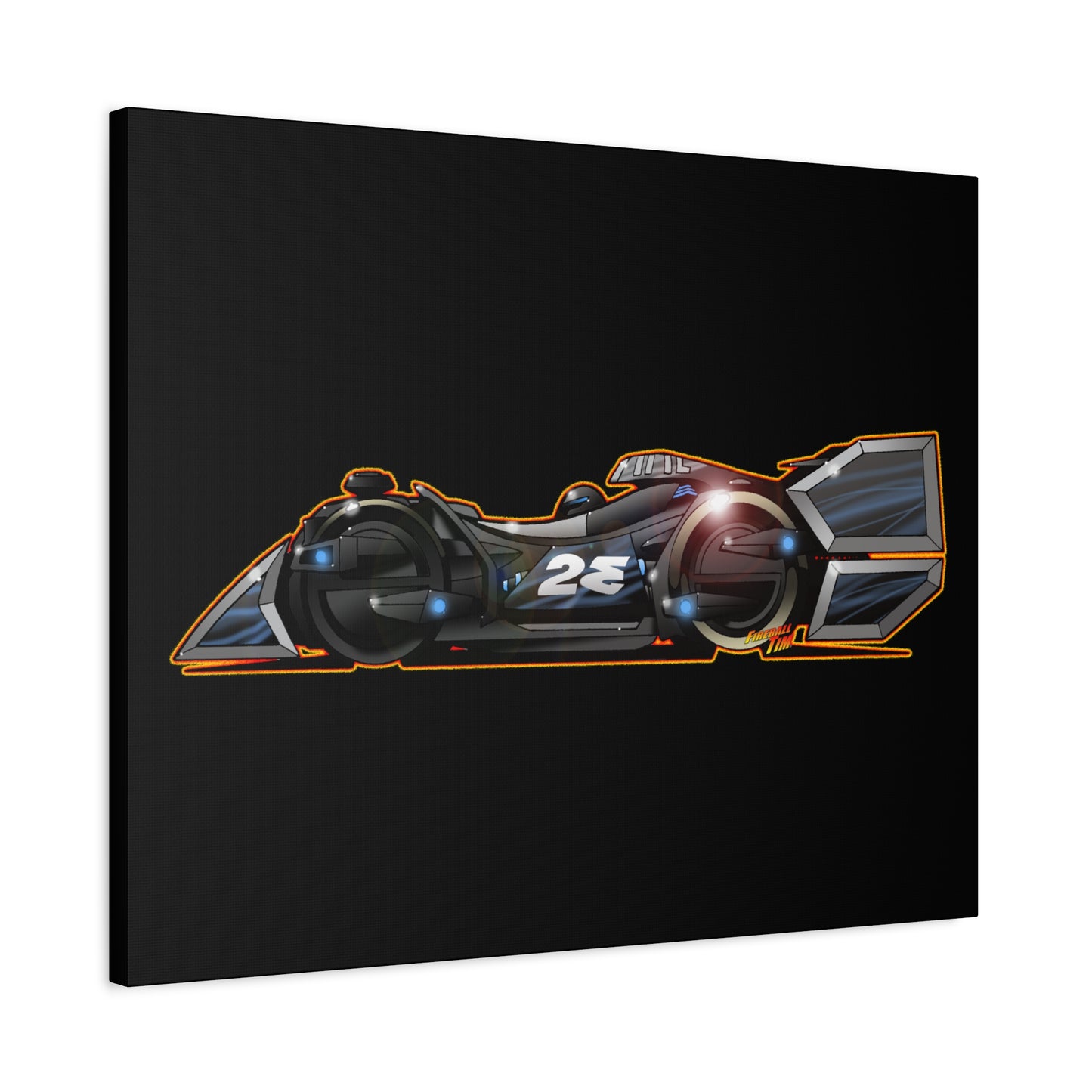 SPEED RACER GRAY GHOST Race Car Fireball Art Canvas Print