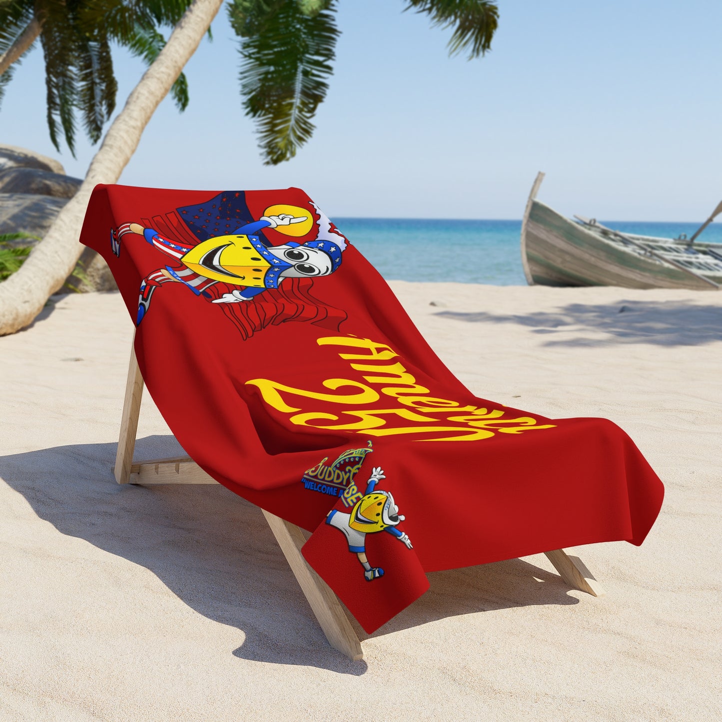 BUDDY CRUISE America 250 Patriotic Beach Towel – Red