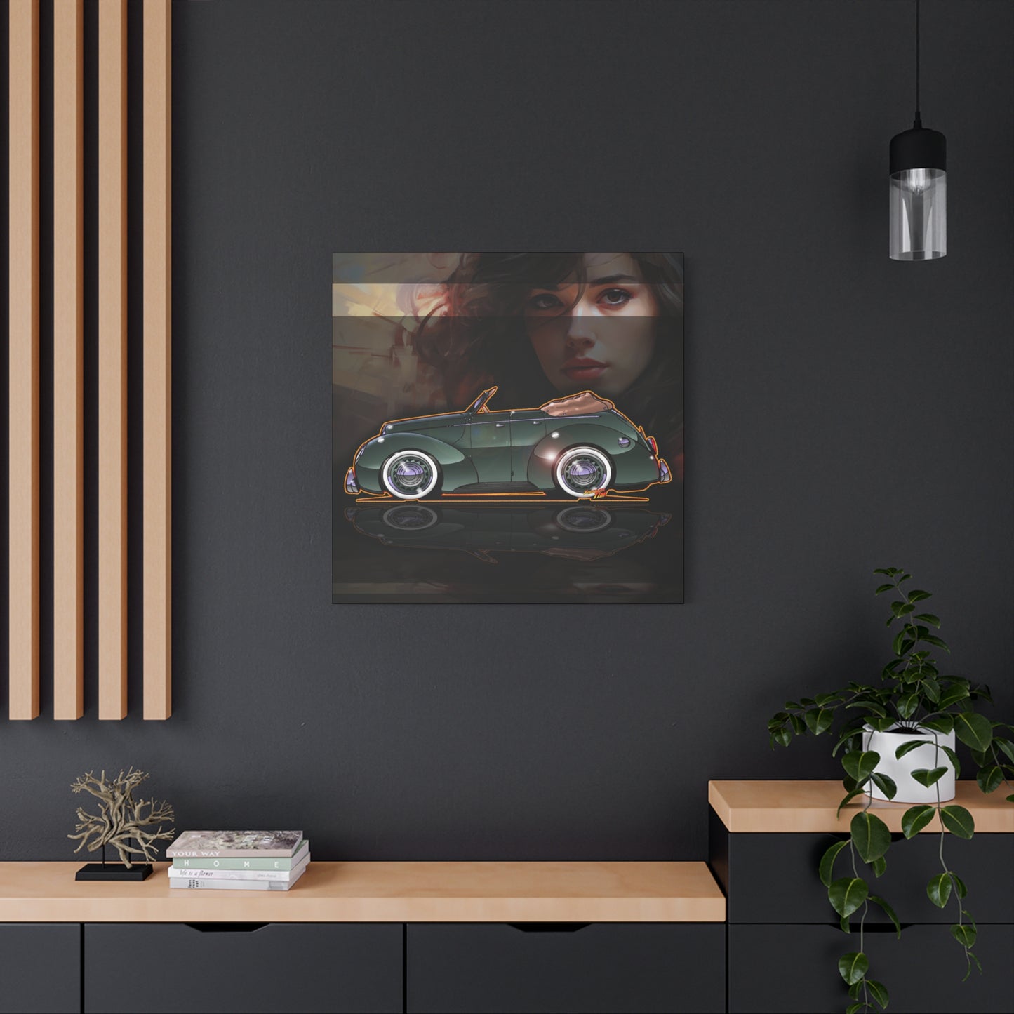 FORD DELUXE 1939 Convertible Fireball Art Canvas Print