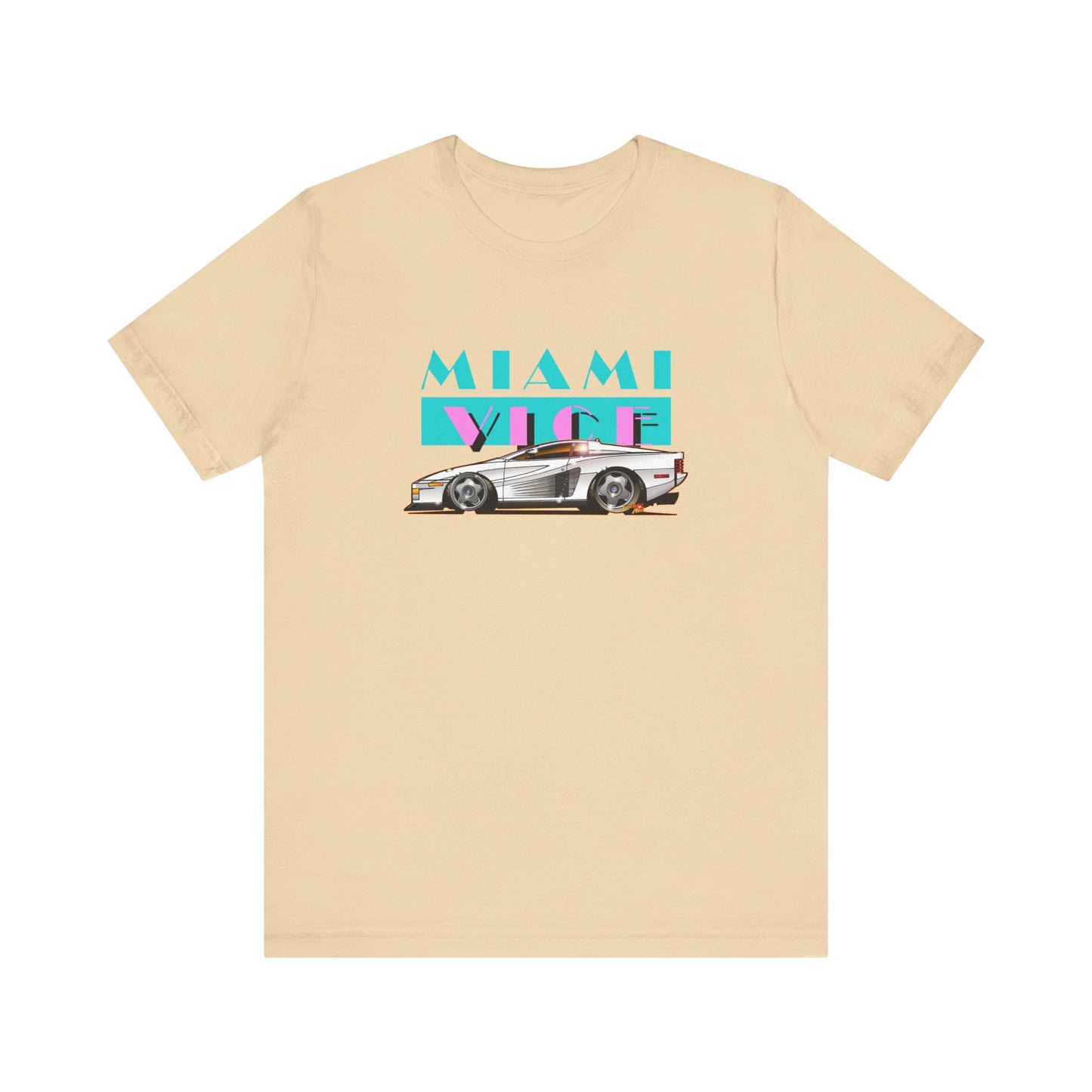 MIAMI VICE FERRARI TESTAROSSA TV Show Short Sleeve Tee 12 Colors