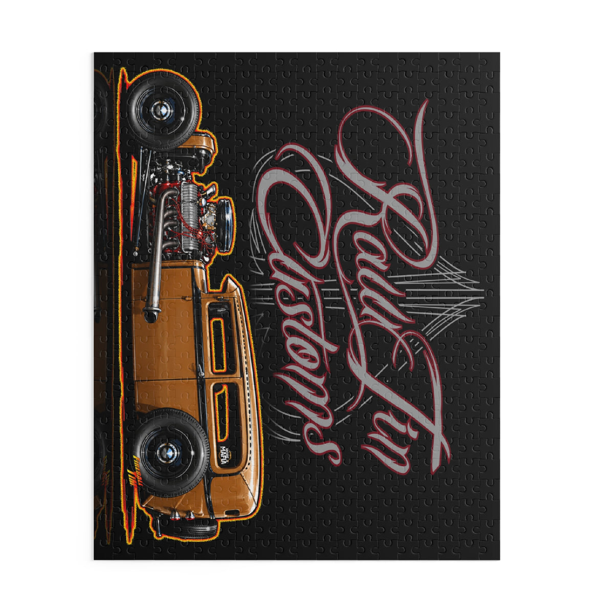 RAWTIN CUSTOMS Hot Rod Jigsaw Puzzle — Retro Hot Rods (120/252/500‑Piece)