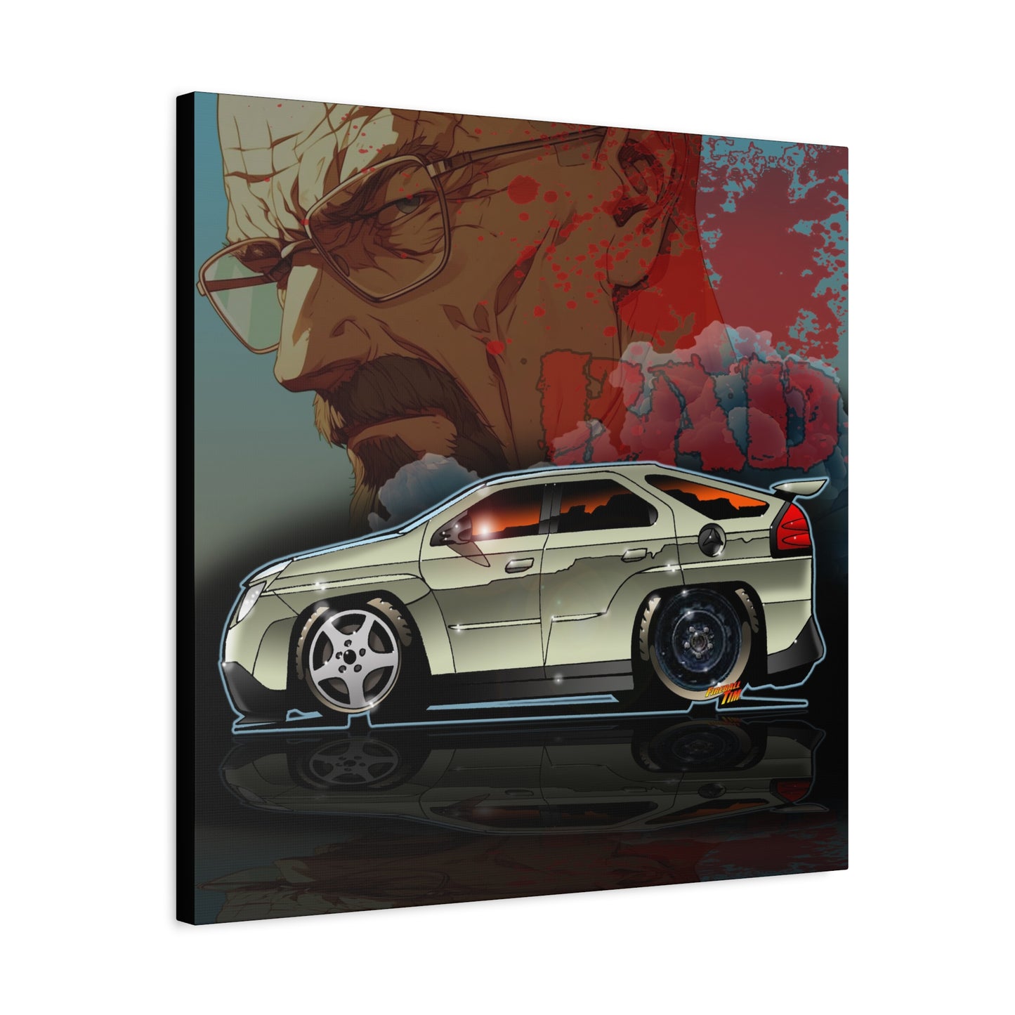 BREAKING BAD Pontiac Aztek Fireball Art Canvas Wall Print