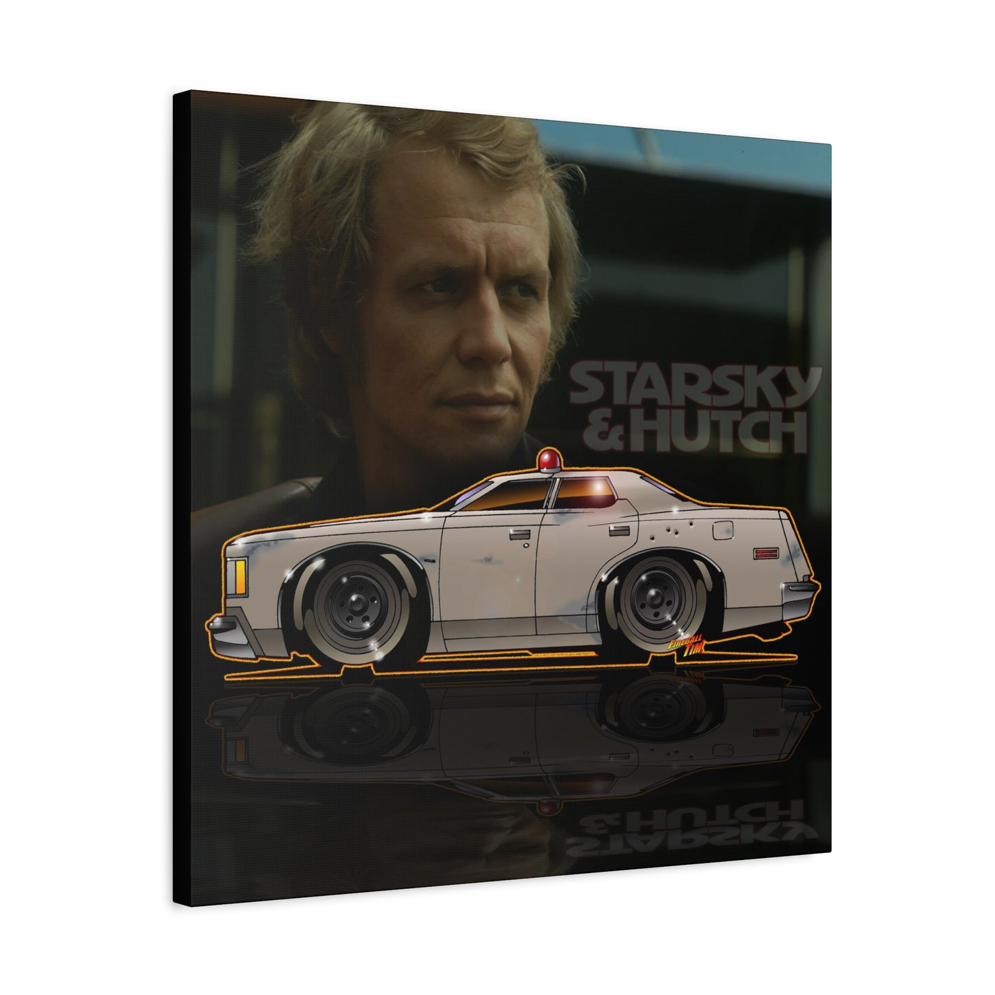 STARSKY AND HUTCH Hutchmobile Fireball Art Canvas Wall Print