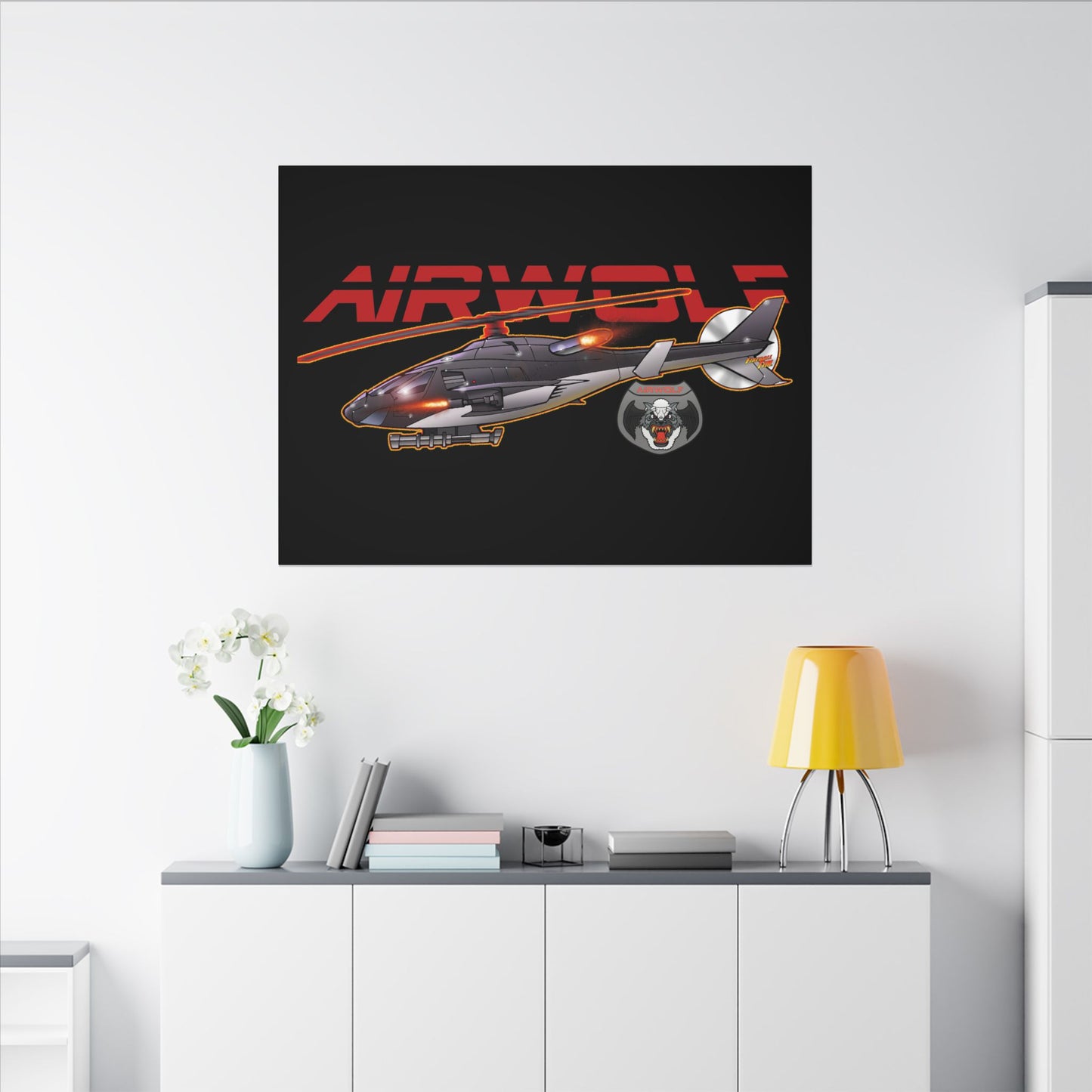 AIRWOLF TV Helicopter Canvas Art Print - 11x14