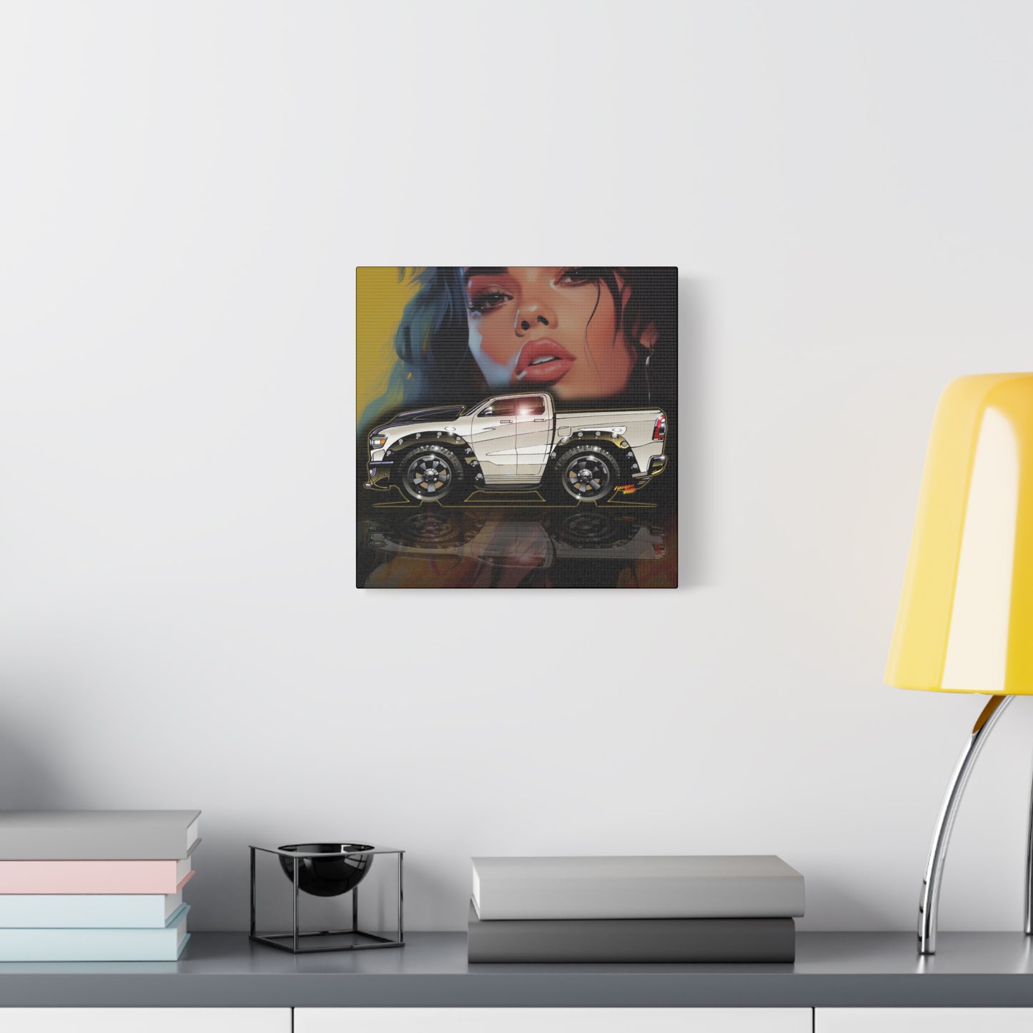 RAM REBEL 1500 Truck Collectible Coffee Fireball Art Canvas Print