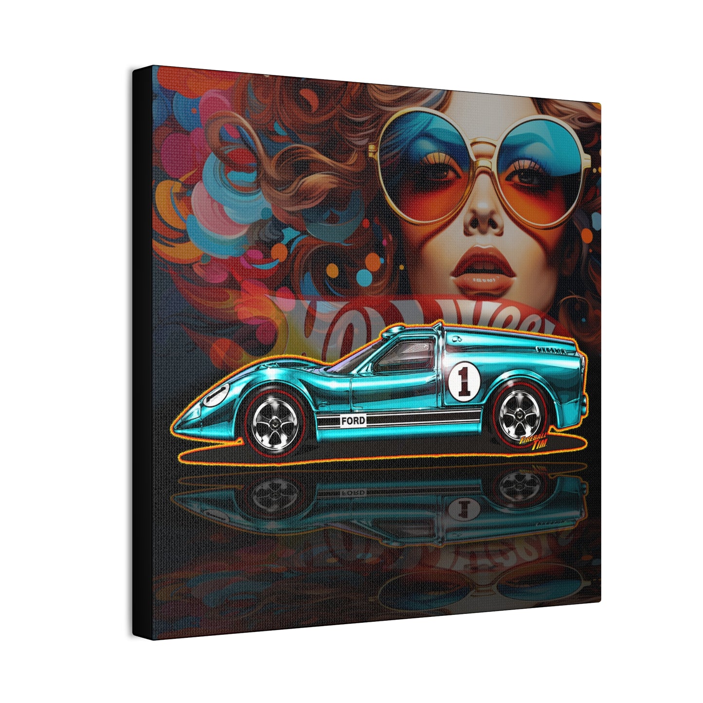 HOT WHEELS Sweet 16 JCAR Collectible Fireball Art Canvas Stretched Print