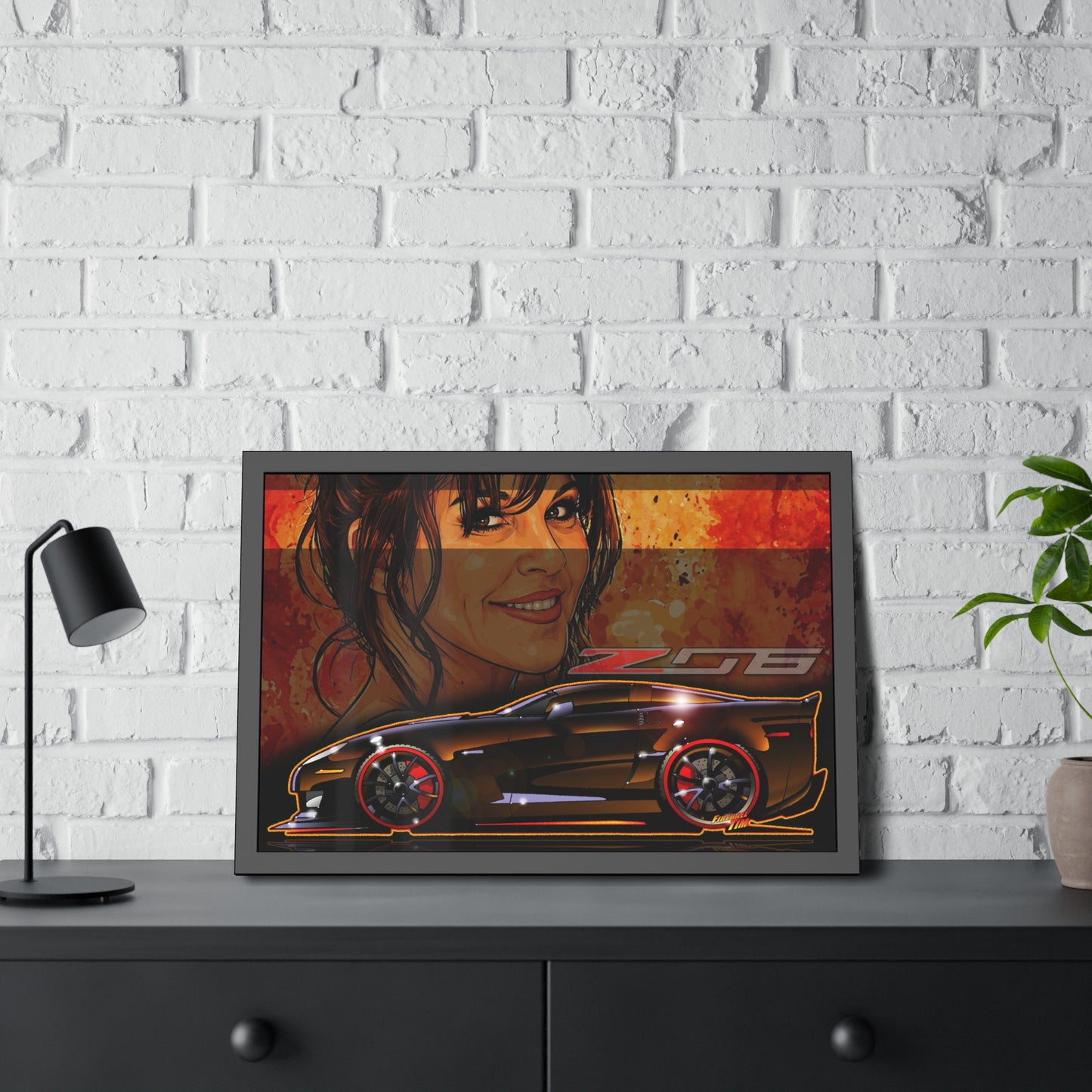 CORVETTE Z06 2012 100th Anniversary Framed Poster