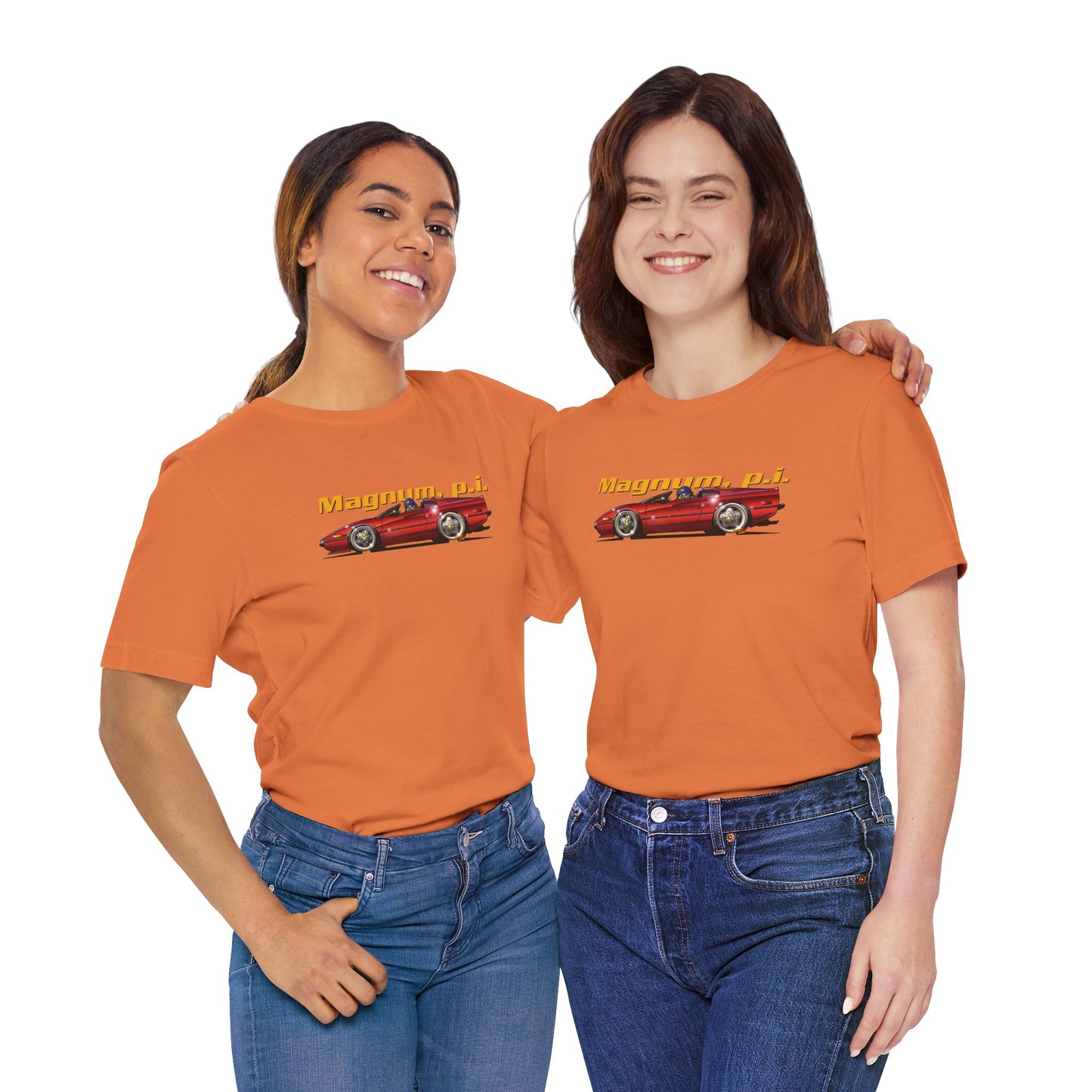 MAGNUM PI FERRARI 308 GTS Unisex Jersey Fireball Art Tee Shirt - Multiple Colors