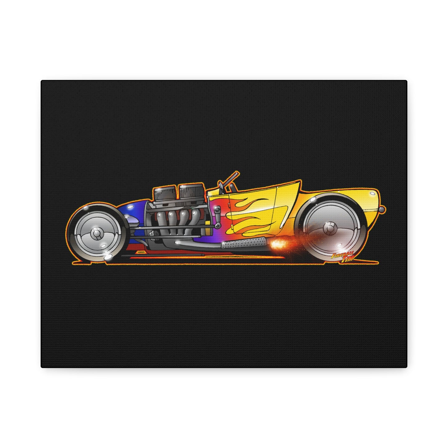 MAGNUSON Track Roadster Hot Rod Fireball Art Canvas Print