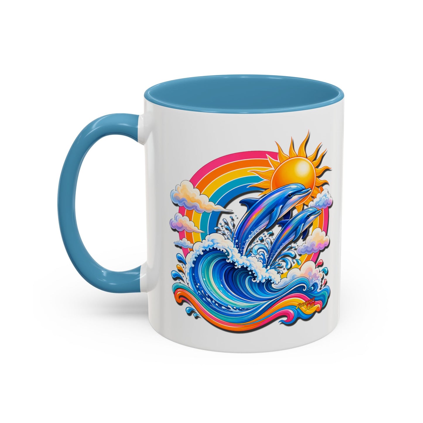 DOLPHIN SPLASH 1 Aquarium Series Fireball Art Coffee Mug - 2 Sizes