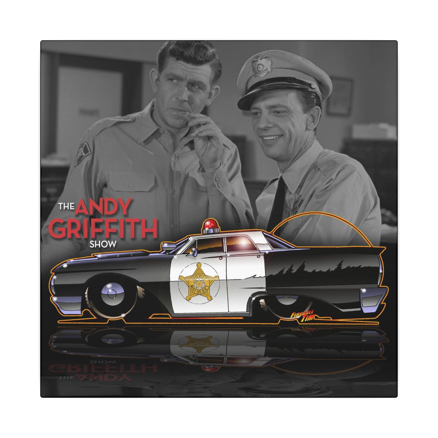 ANDY GRIFFITH SHOW 1963 Ford Galaxie Police Patrol Car Canvas Art Print - 2 Sizes