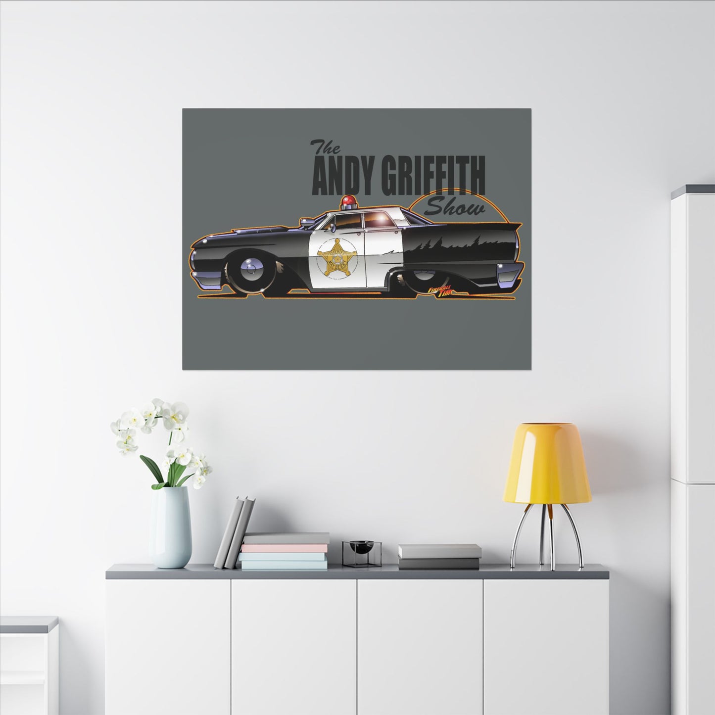 ANDY GRIFFITH SHOW 1963 Ford Galaxie Police Patrol Car Canvas Art Print - 11x14