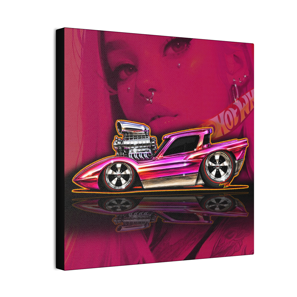 HOT WHEELS Sweet 16 PYTHON Collectible Fireball Art Canvas Stretched Print