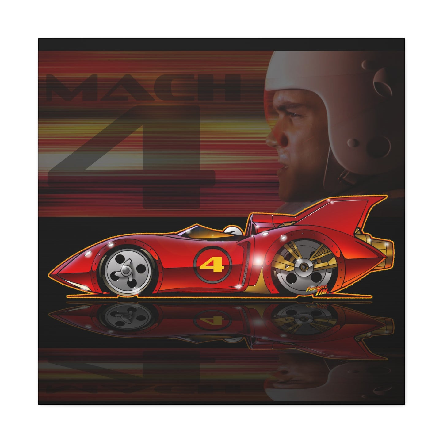 SPEED RACER MACH 4 Fireball Art Canvas Wall Print