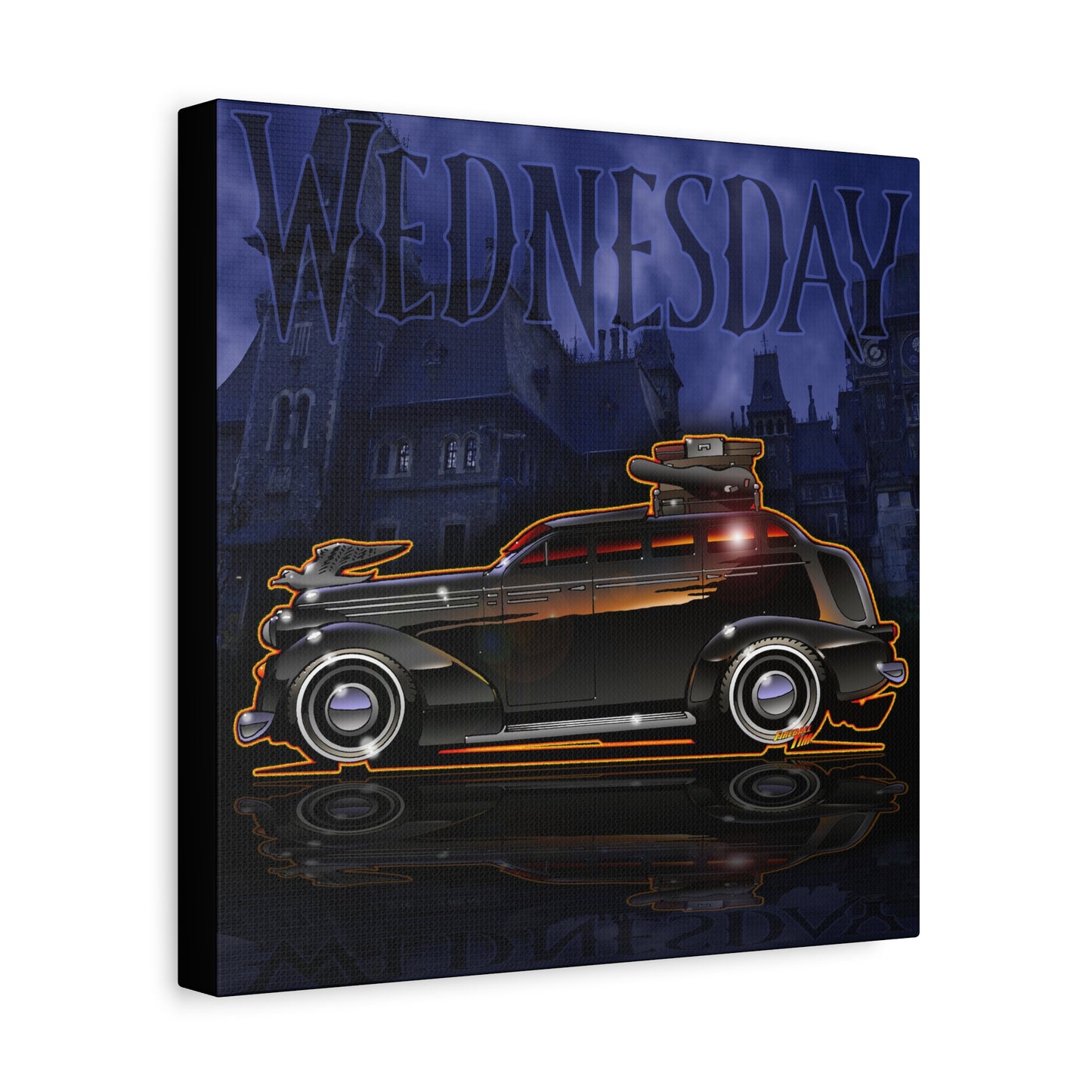 WEDNESDAY TV SHOW PONTIAC LIMO Canvas Art Wall Print - 12x12