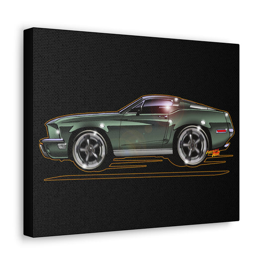 BULLITT FORD MUSTANG Steve McQueen Canvas Gallery Art Print 11x14