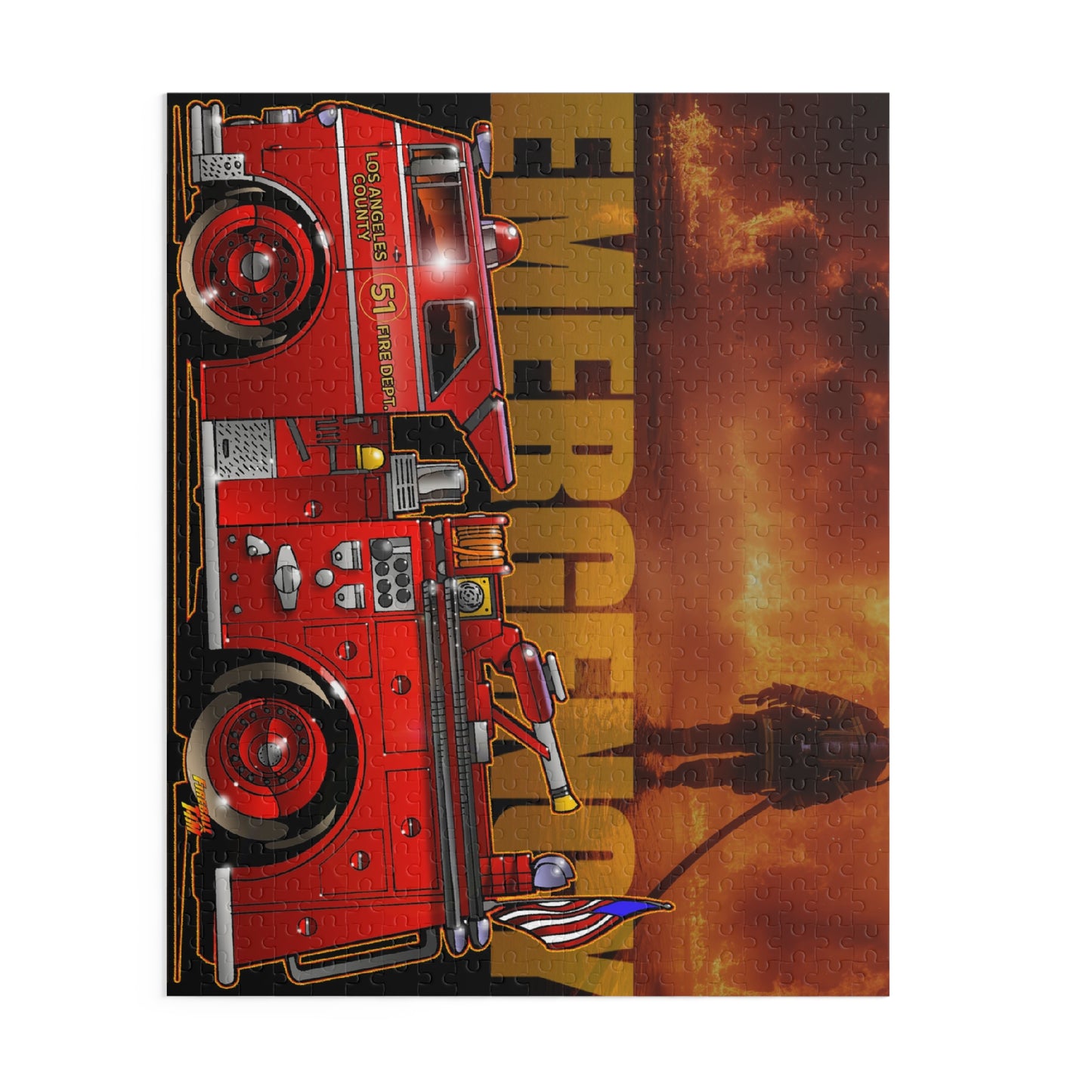 EMERGENCY Engine 51 Fire Truck Puzzle (500-Piece)