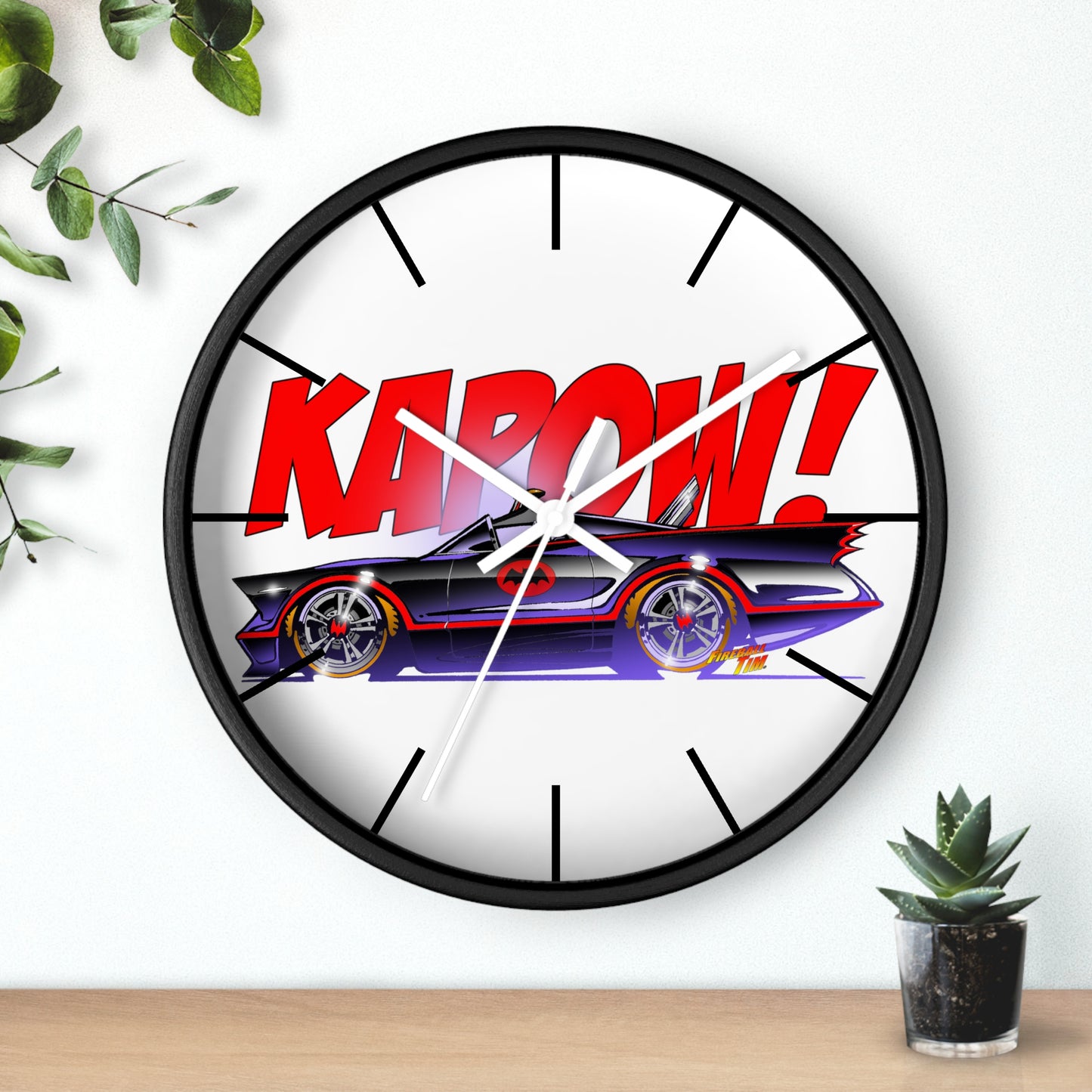 BATMOBILE 1966 TV Show Concept Art Wall Clock