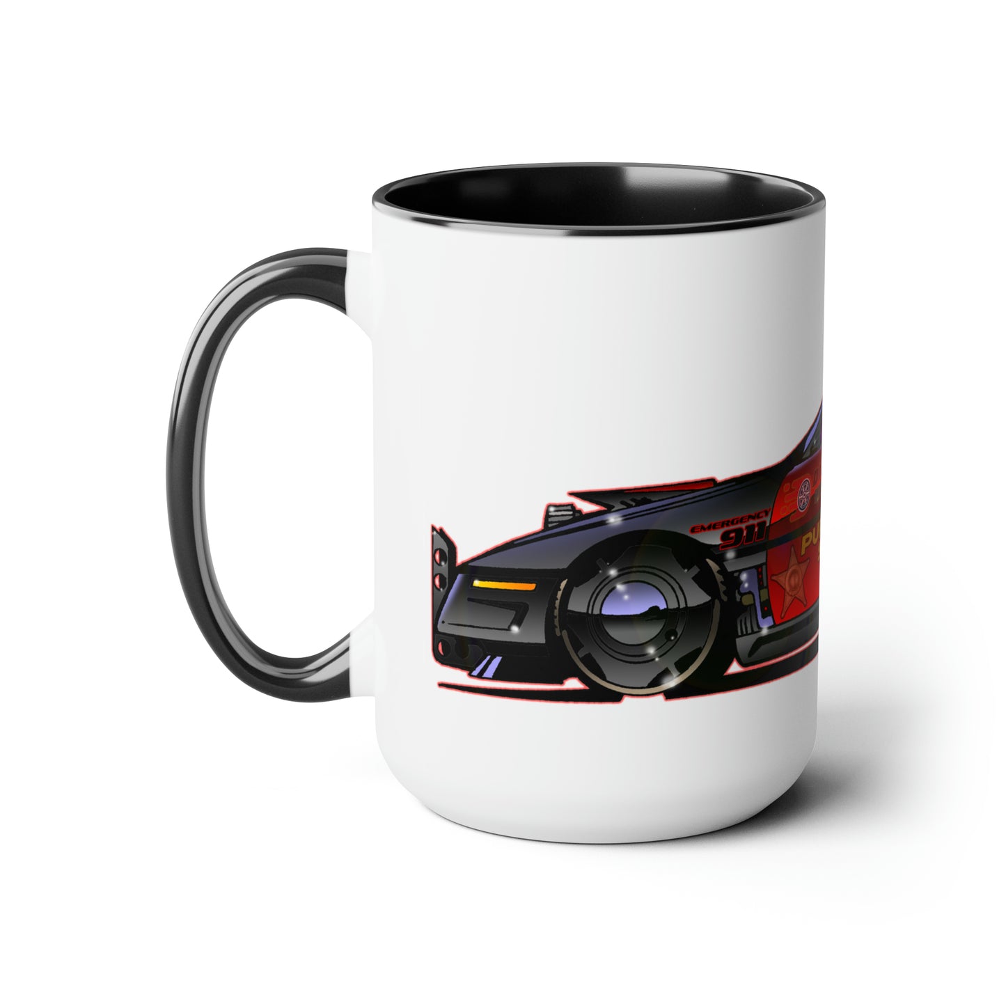 DIECAST BREAKDOWN CORVETTE PURSUIT POLICE CAR Coffee Mug 15oz