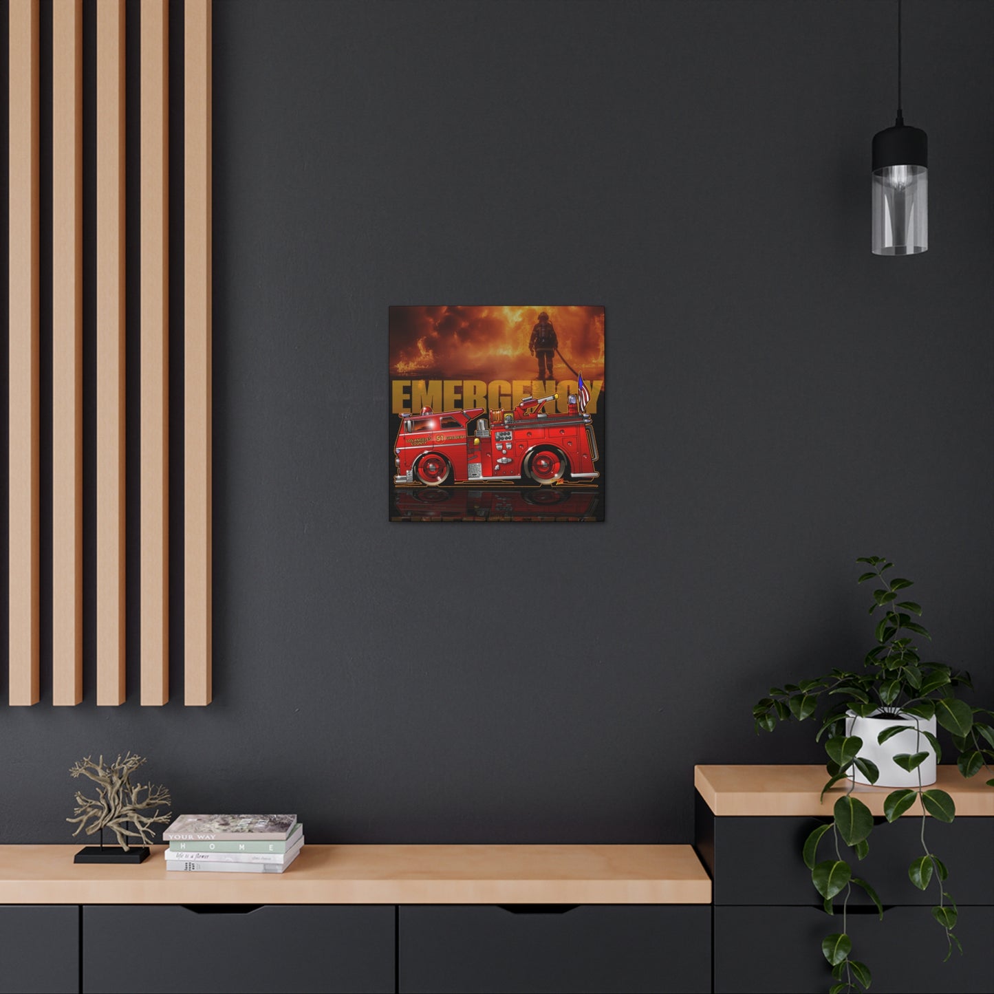 EMERGENCY ENGINE 51 MASTERPRINT Fire Engine Concept Art Canvas Print 3 Sizes