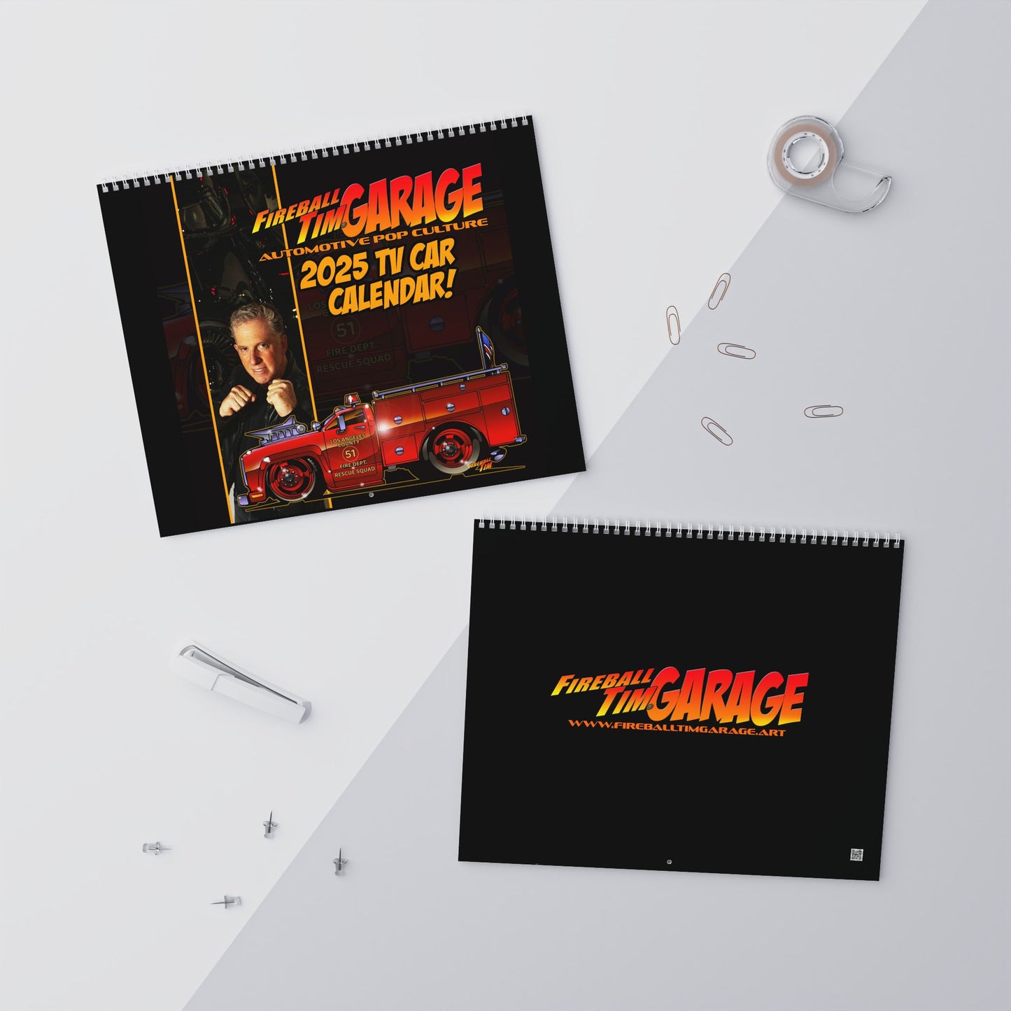 Official FIREBALL TIM GARAGE 2025 TV Car Wall Calendar