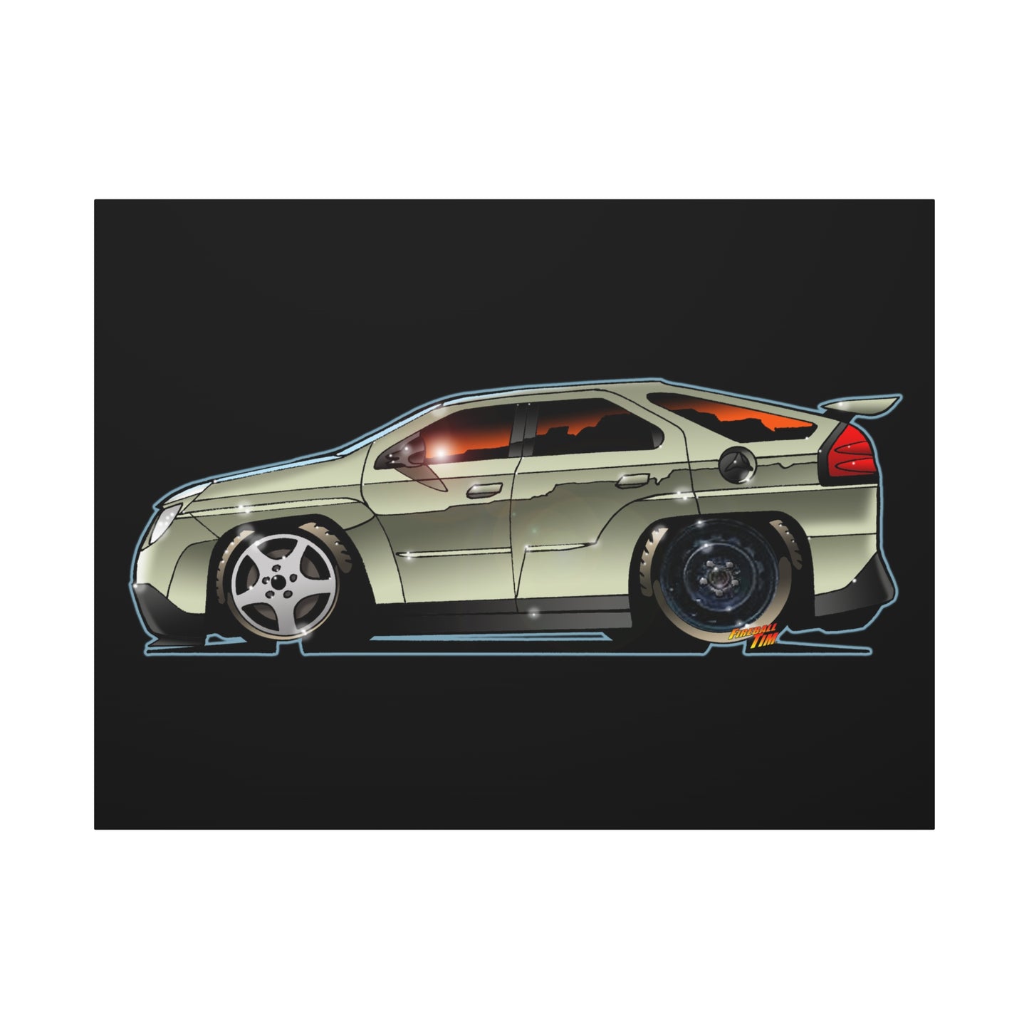 BREAKING BAD Pontiac Aztek Fireball Art Canvas Wall Print