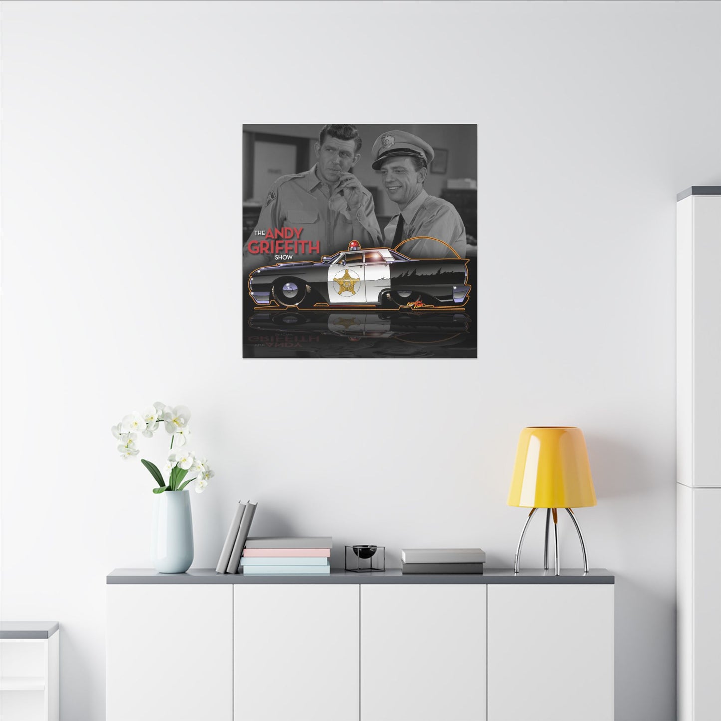 ANDY GRIFFITH SHOW 1963 Ford Galaxie Police Patrol Car Canvas Art Print - 2 Sizes