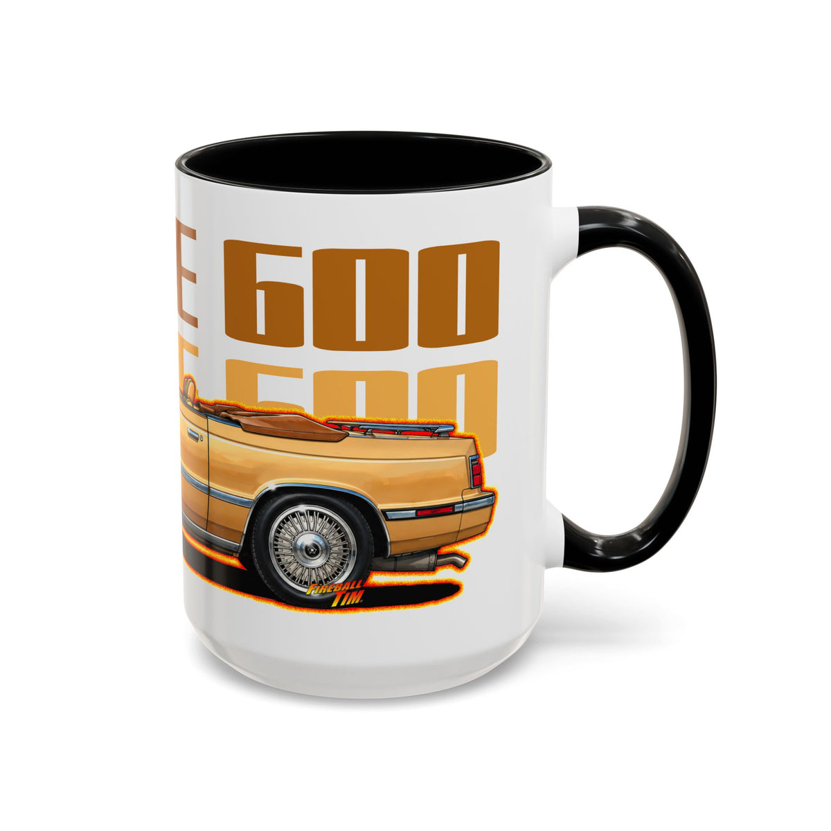 DODGE 600 CONVERTIBLE 1985 Collectible Fireball Art Coffee Mug - 2 Sizes