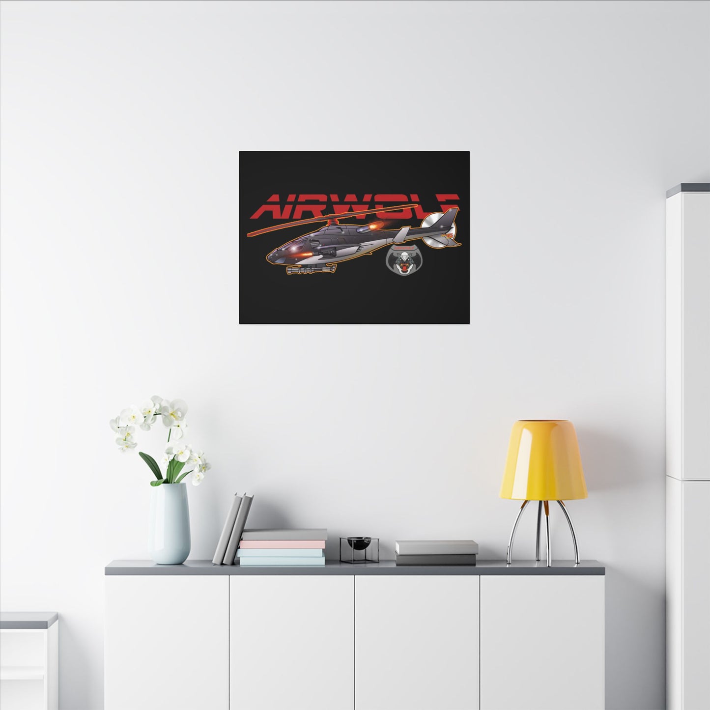 AIRWOLF TV Helicopter Canvas Art Print - 11x14