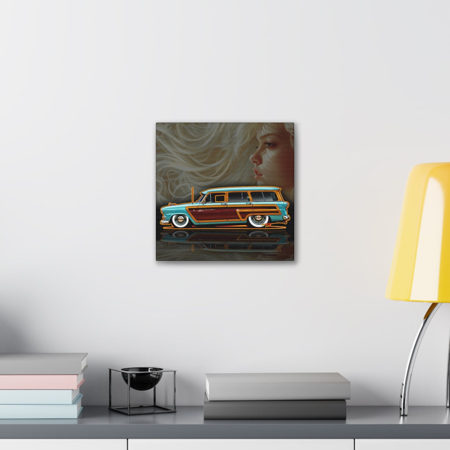 FORD CRESTLINE Country Squire Station Wagon 1953 Collectible Art Canvas Stretched Print