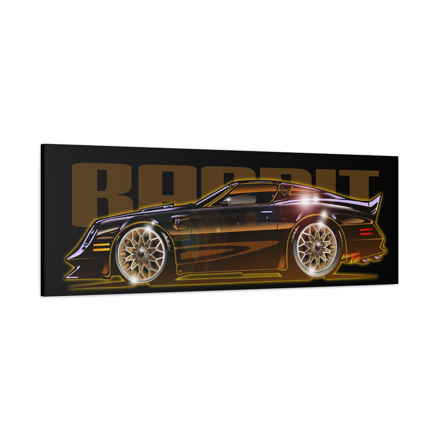 SMOKEY AND THE BANDIT Pontiac Trans Am Fireball Art Canvas Print - Sizes