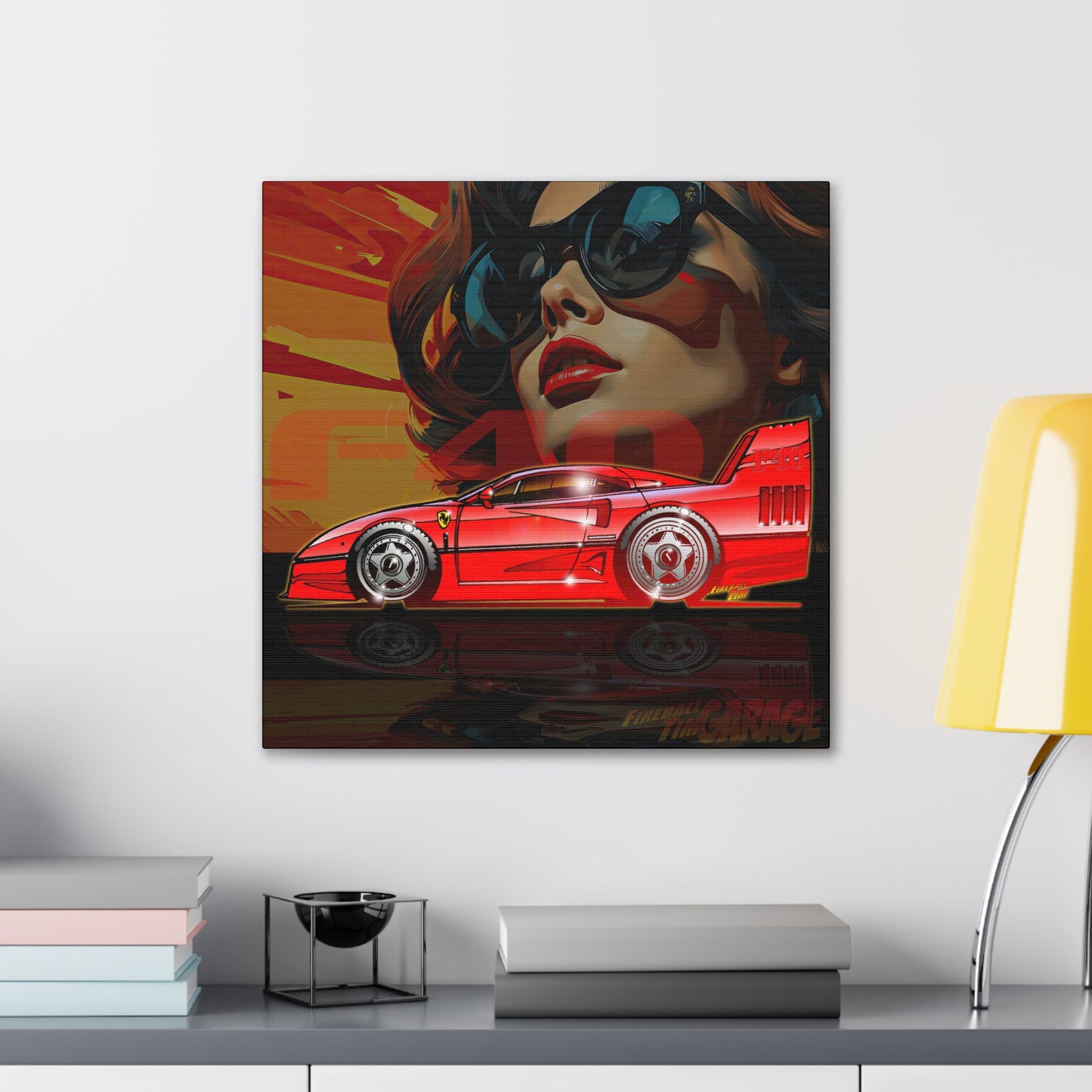 FERRARI F40 Concept Art Canvas MASTERPRINT 3 Sizes