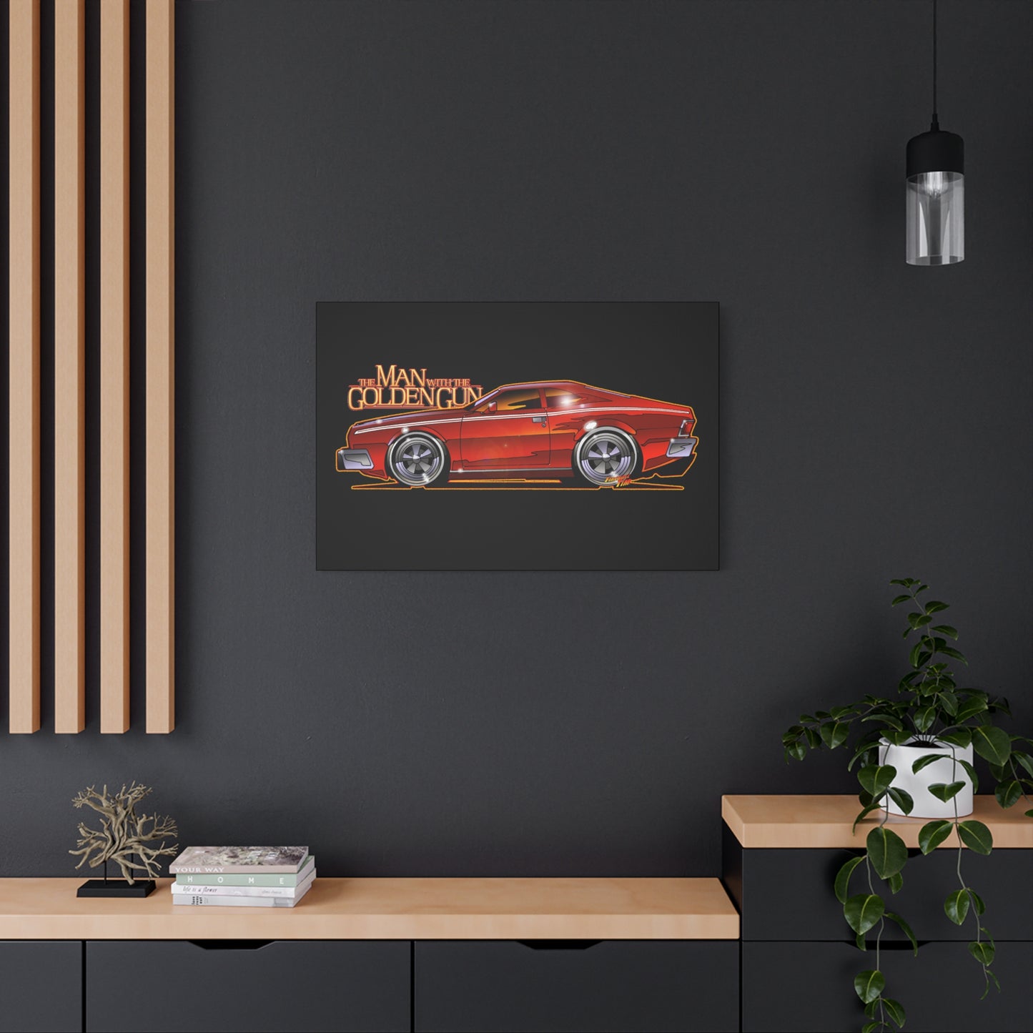 MAN WITH THE GOLDEN GUN AMC Hornet James Bond Fireball Art Canvas Print