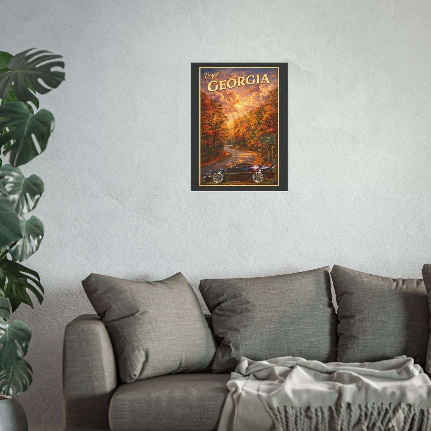 VISIT GEORGIA Smokey and the Bandit Vintage Fireball Art Travel Poster Satin/Matte