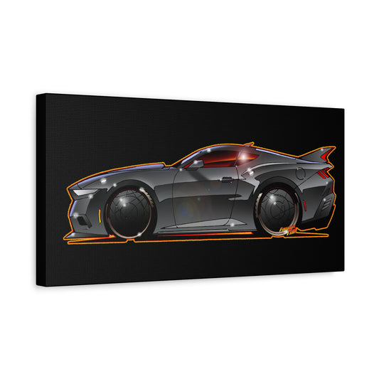 FORD MUSTANG 2025 Silver Streak Fireball Art Canvas Print