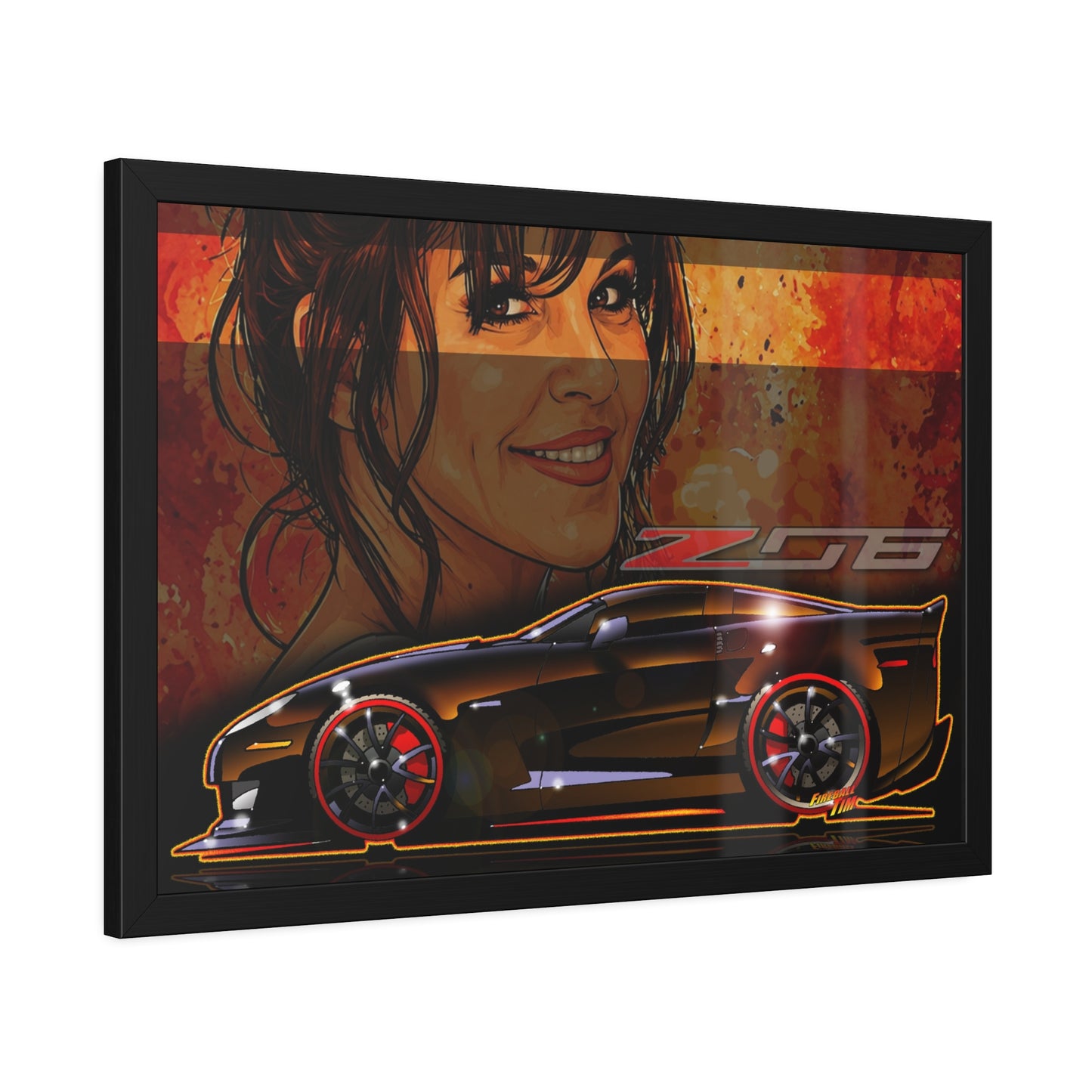 CORVETTE Z06 2012 100th Anniversary Framed Poster