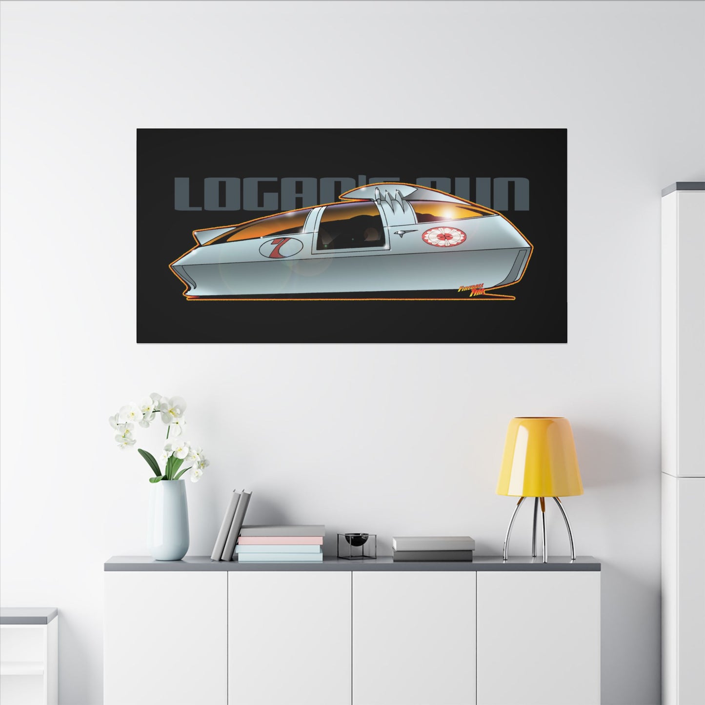 LOGAN'S RUN Sci Fi TV Car Collectible Fireball Art Canvas Print