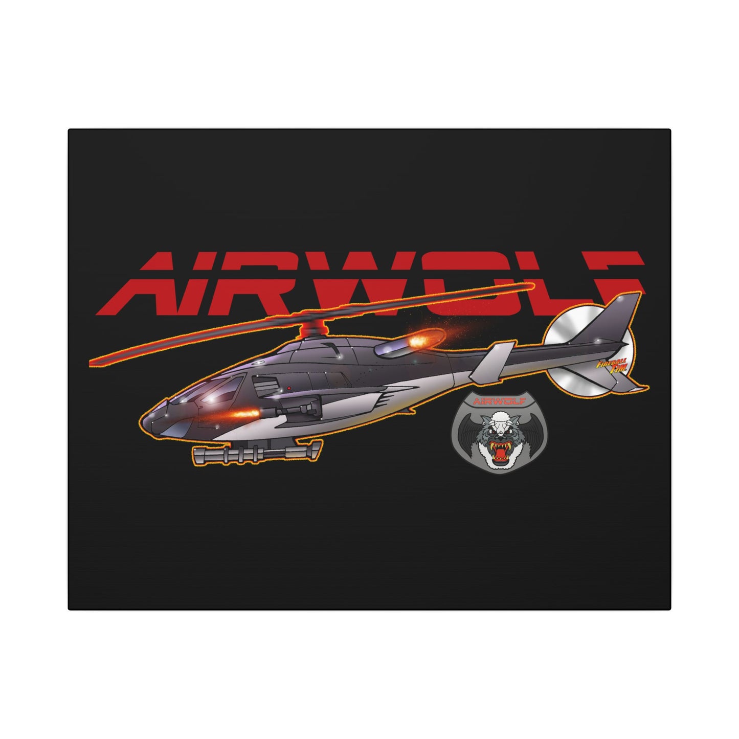 AIRWOLF TV Helicopter Canvas Art Print - 11x14