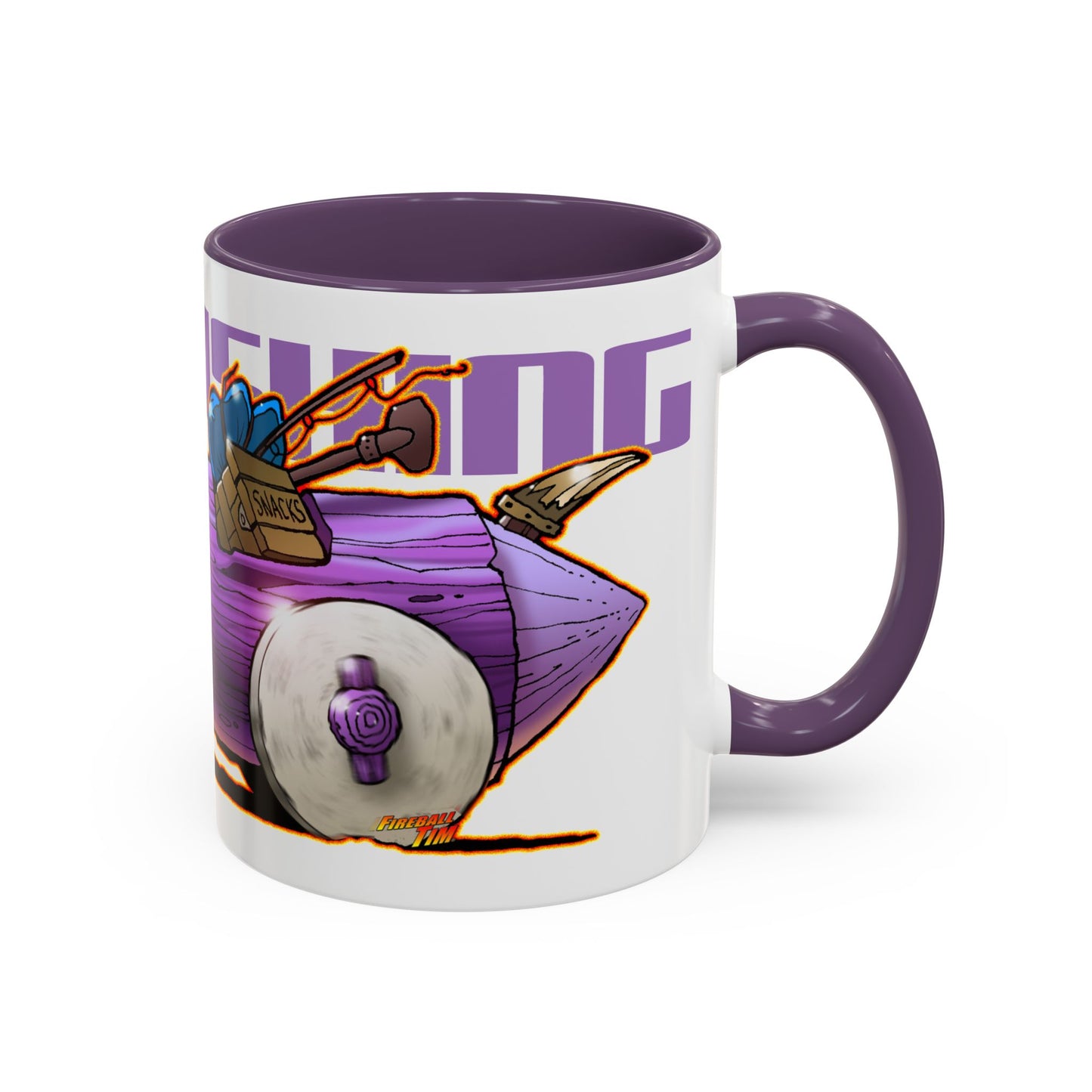 FLINTSTONES BARNEY RUBBLE Gone Fishing Fireball Collectible Coffee Mug - 2 Sizes