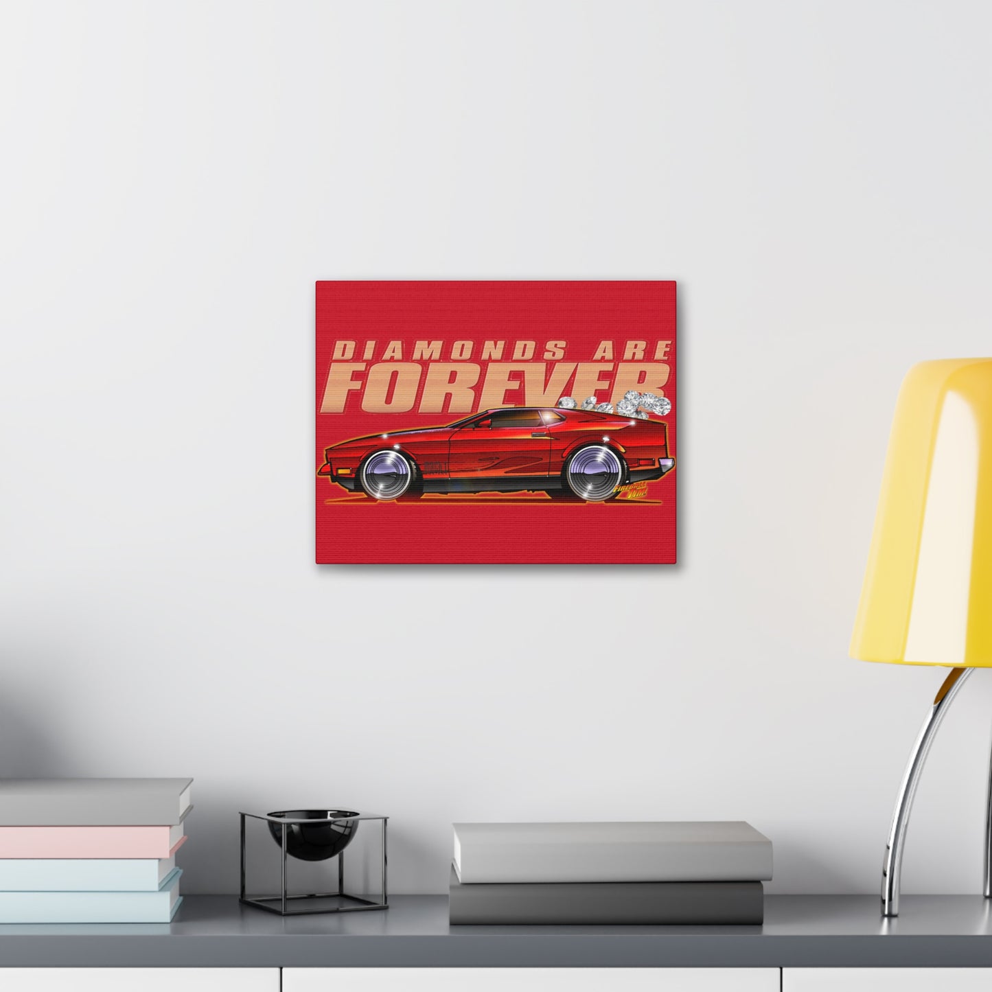 James Bond DIAMONDS ARE FOREVER 1971 Mustang Mach 1 Canvas Gallery Art Print 11x14